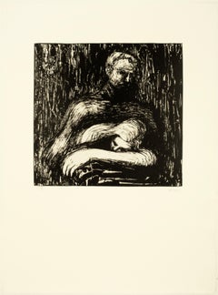 Lullaby Henry Moore portrait black white drawing woman Auden poetry illustration