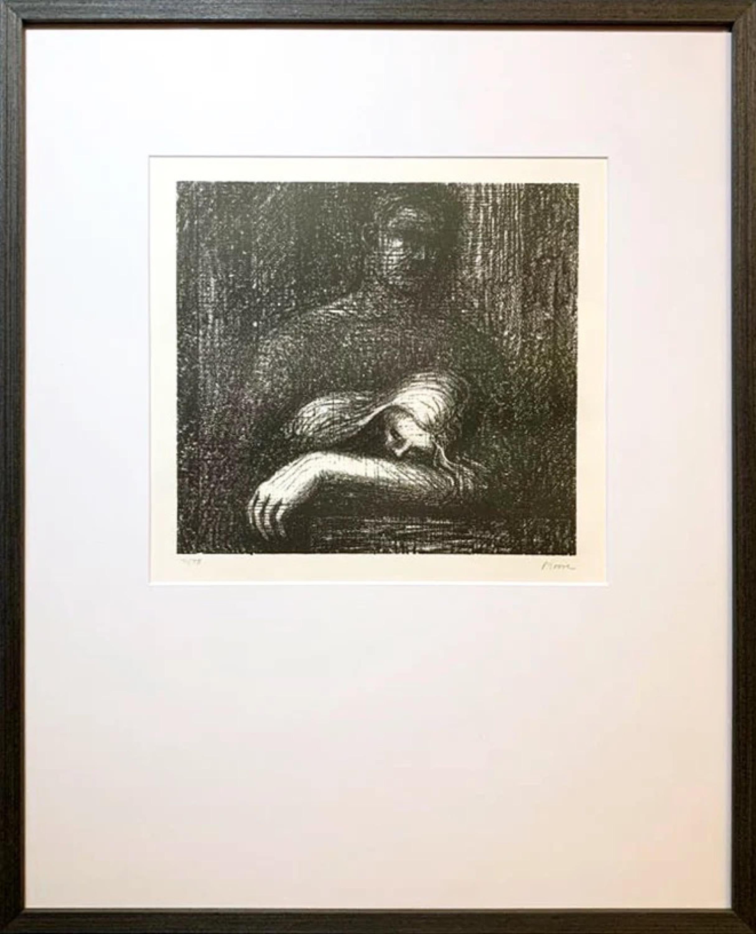 Lullaby Sleeping Head - Contemporary Print by Henry Moore