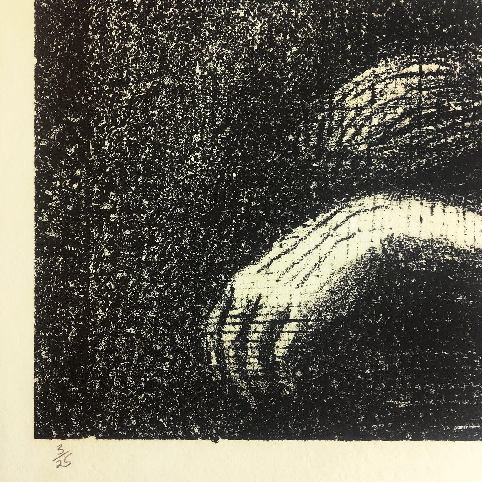 Lullaby: Schlafendes Kopf  (Weiß), Abstract Print, von Henry Moore