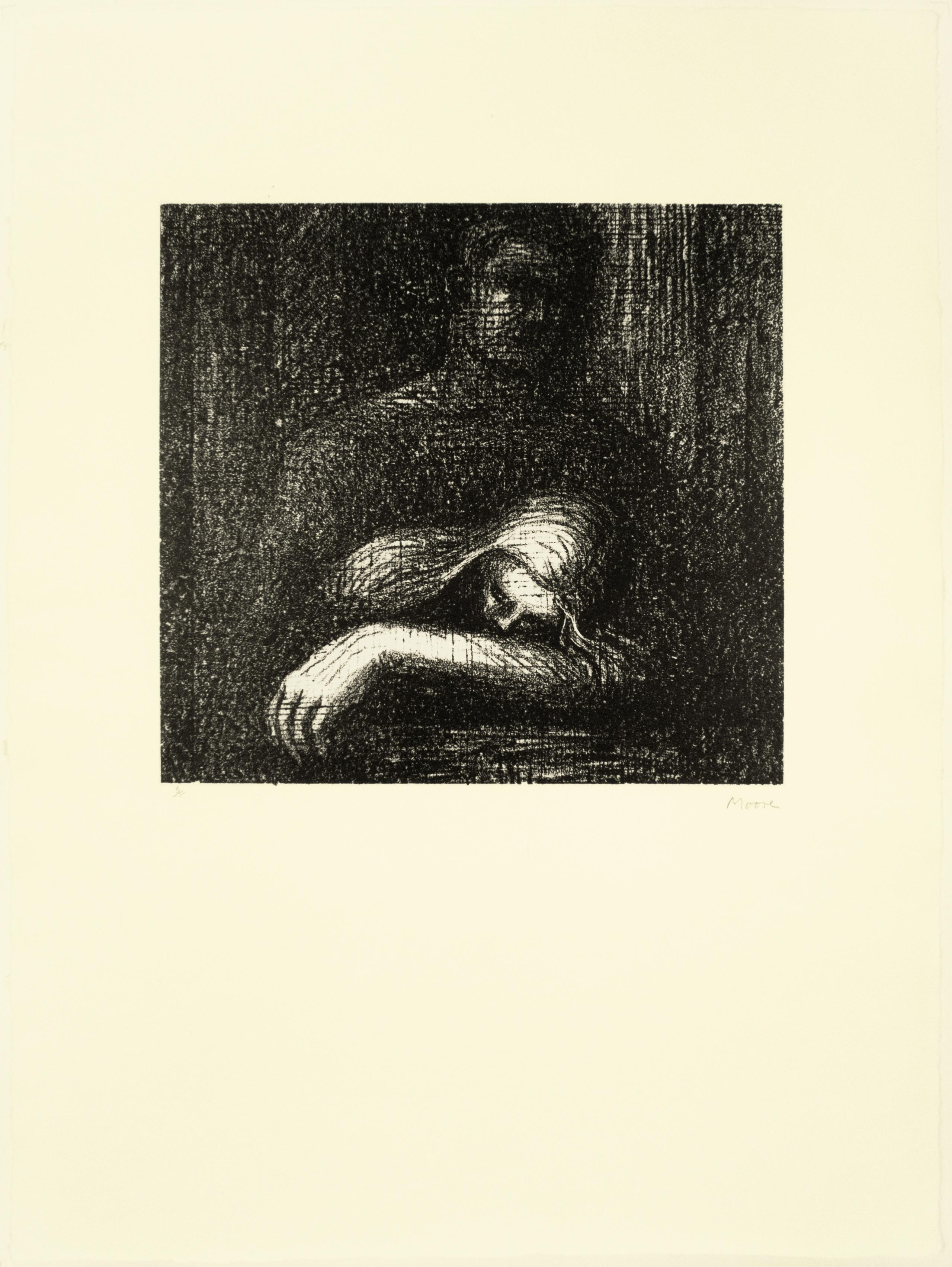Lullaby : tête endormie  - Print de Henry Moore