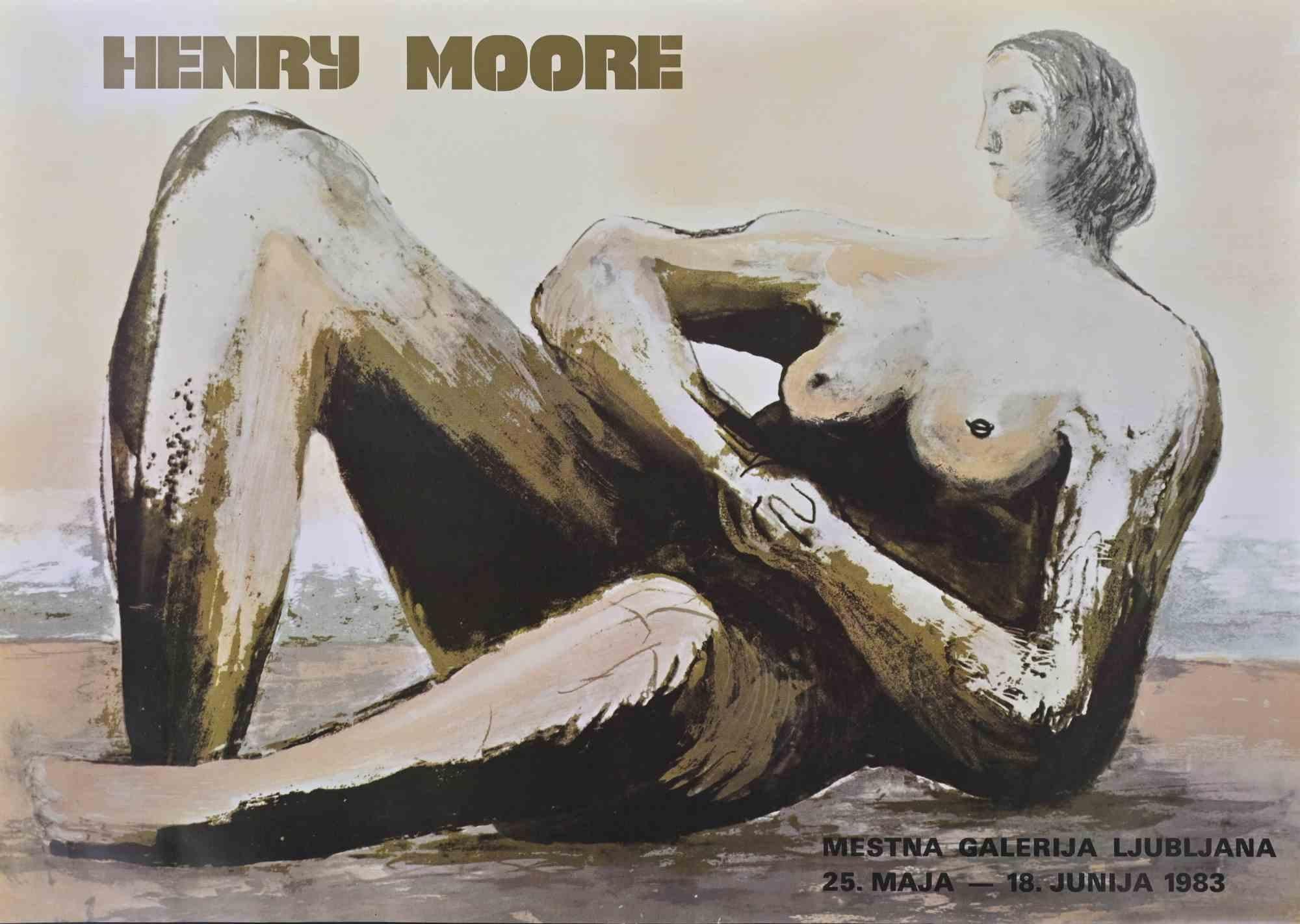 Cartel antiguo realizado con motivo de la Exposición de Henry Moore en la Mestna Galerija Ljubljana en 1983.

Fotolitografía.

Buen estado.