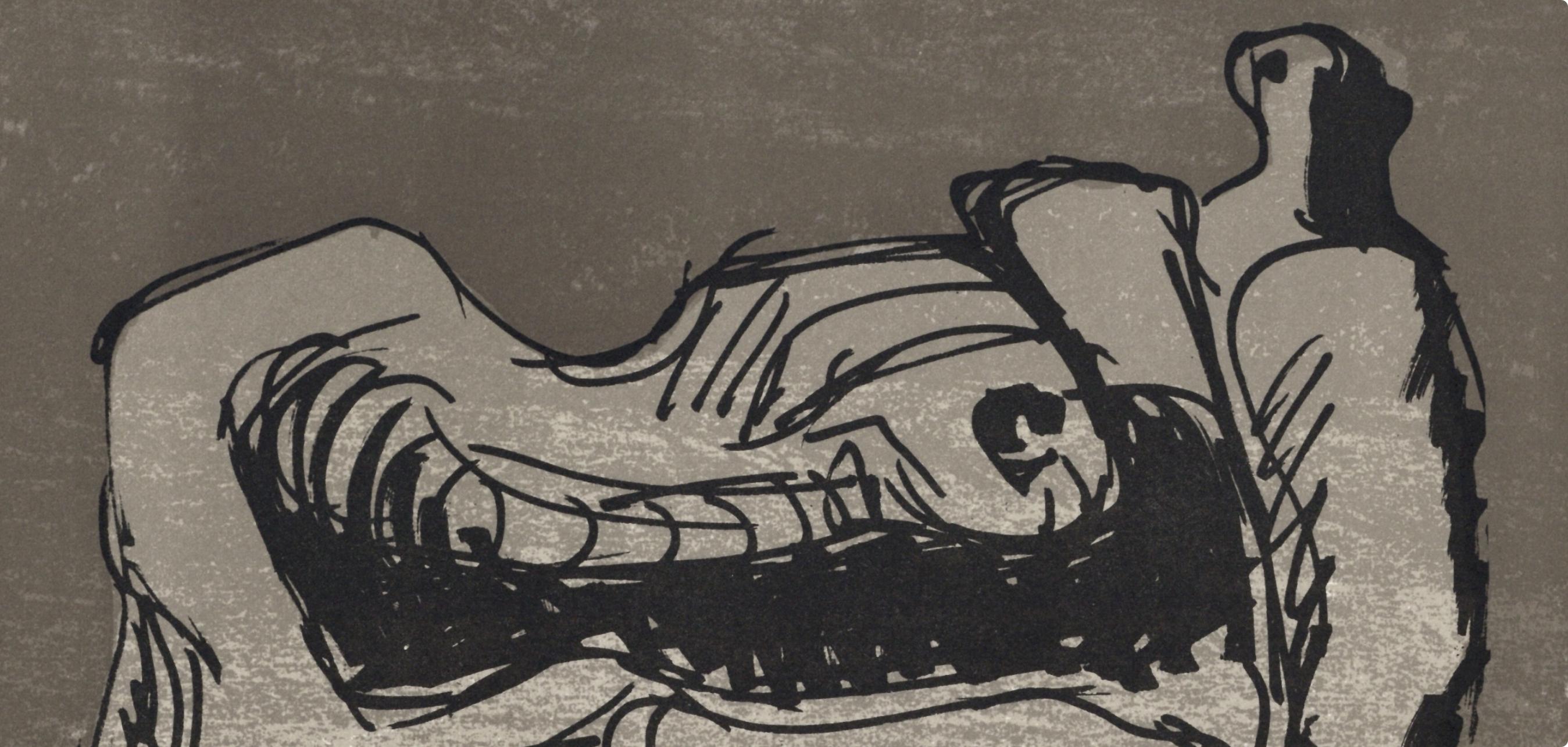 Moore, Composition, San Lazzaro et ses Amis, XXe Siècle (after) - Print by Henry Moore