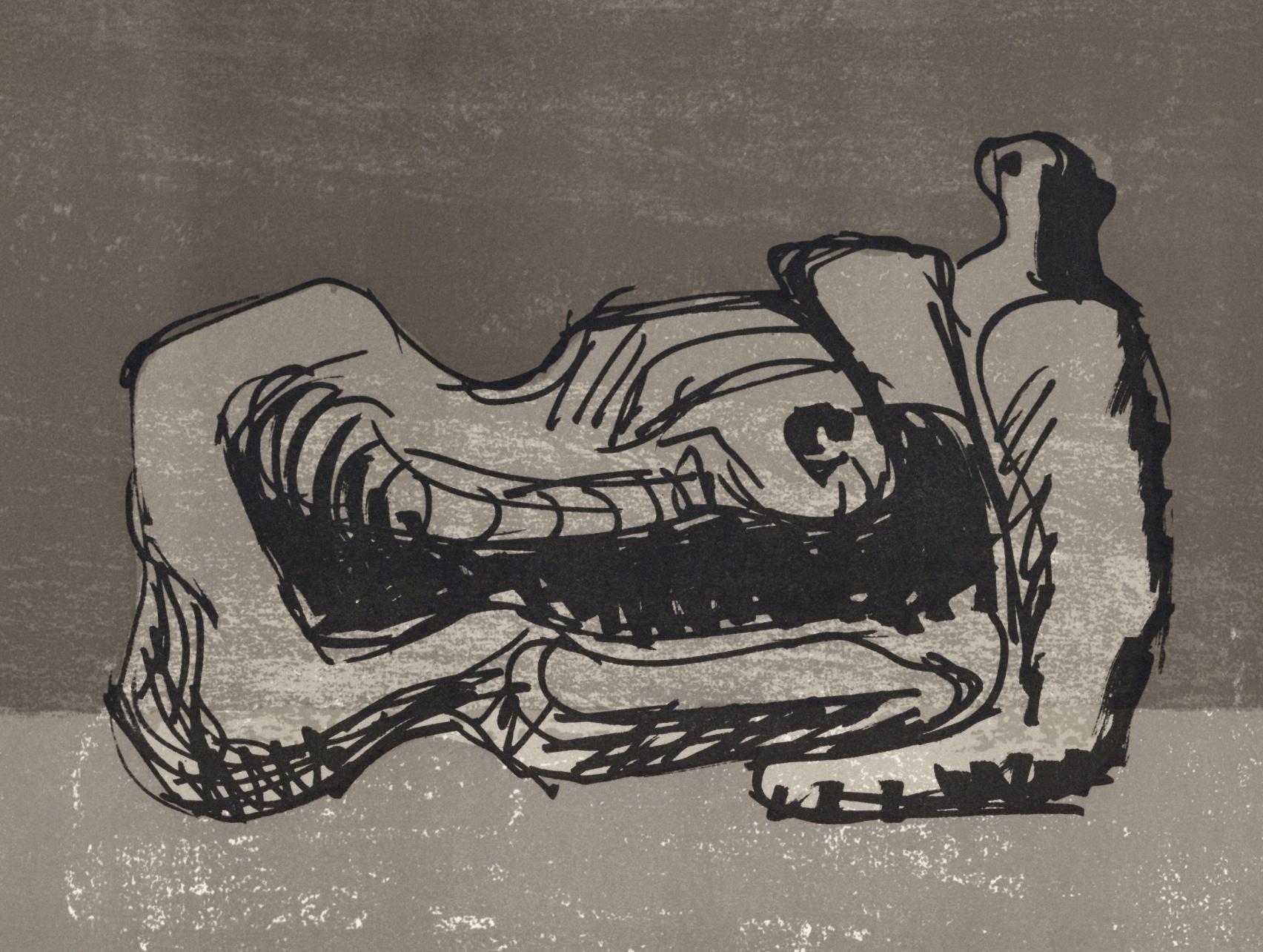 Henry Moore Abstract Print - Moore, Composition, San Lazzaro et ses Amis, XXe Siècle (after)