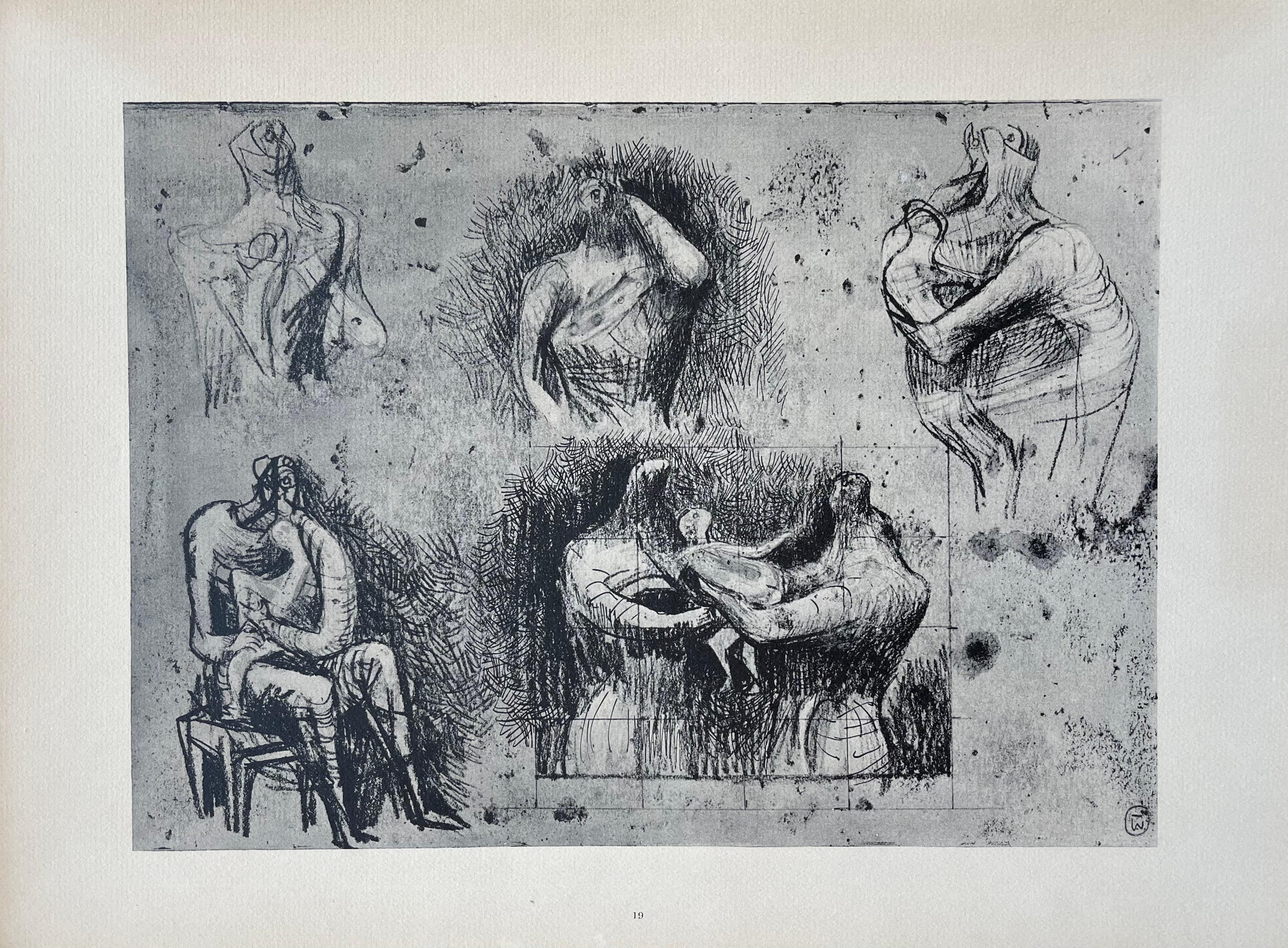 Moore, Drawing for Sculpture (Les dessins d'Henry Moore (d'après) en vente 5