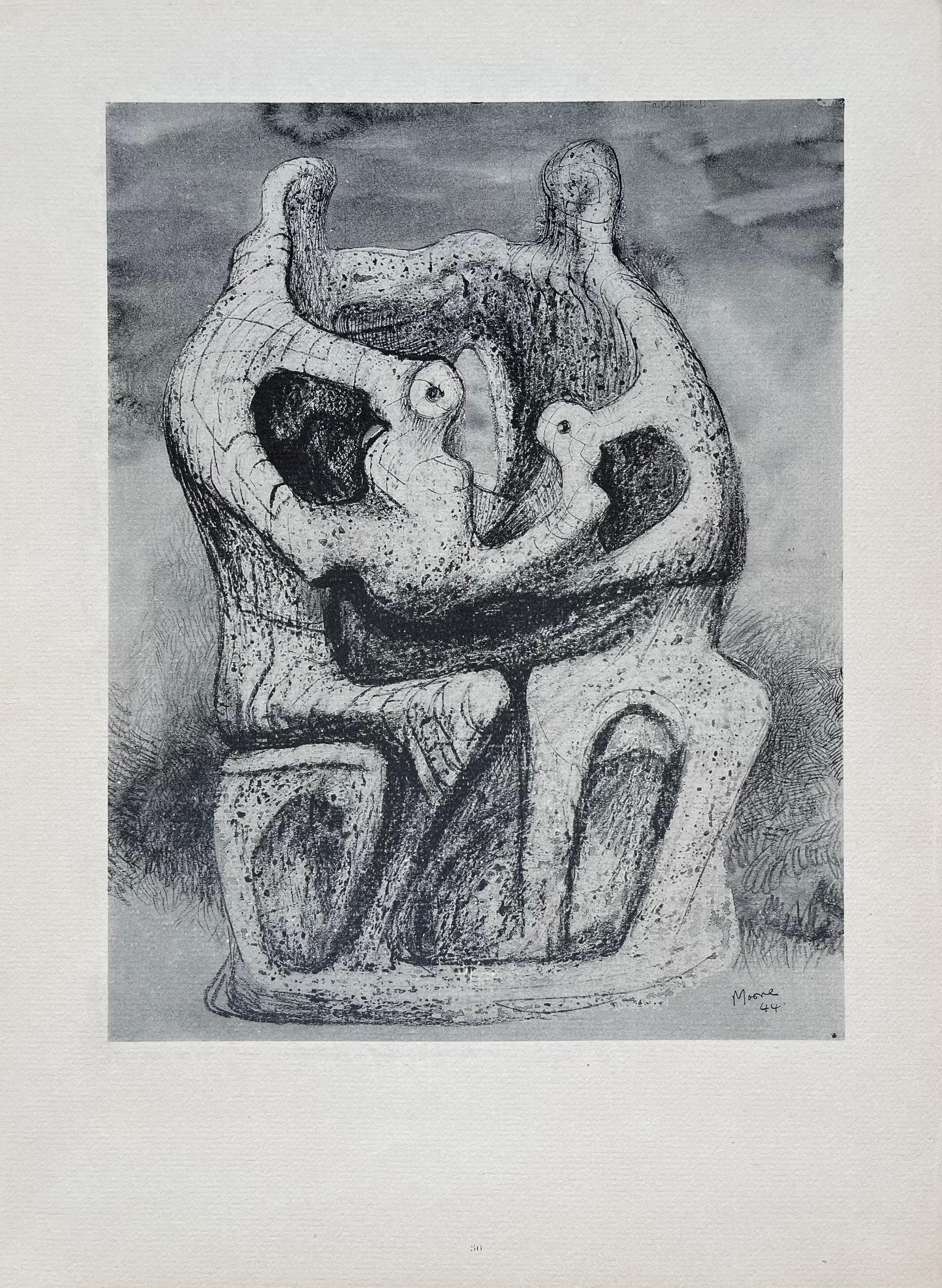 Moore, Family Group, The Drawings of Henry Moore (after) For Sale 4
