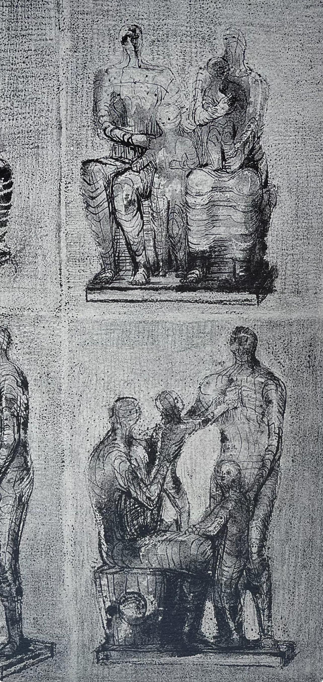 Moore, Family Groups, The Drawings of Henry Moore (after) For Sale 2