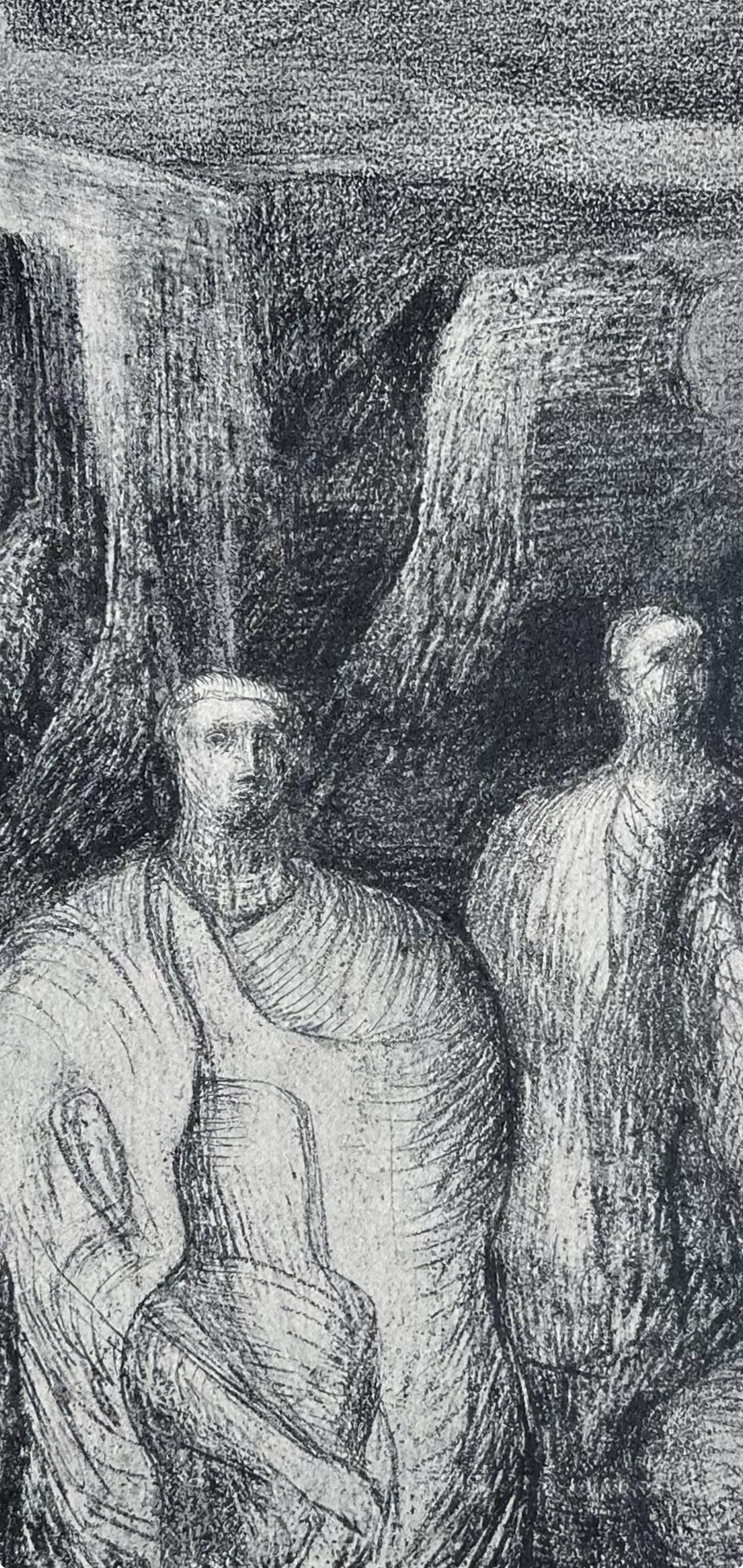 Moore, Figuren vor einem Hintergrund, Die Zeichnungen von Henry Moore (after) im Angebot 1