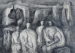 Moore, Figuren vor einem Hintergrund, Die Zeichnungen von Henry Moore (after)