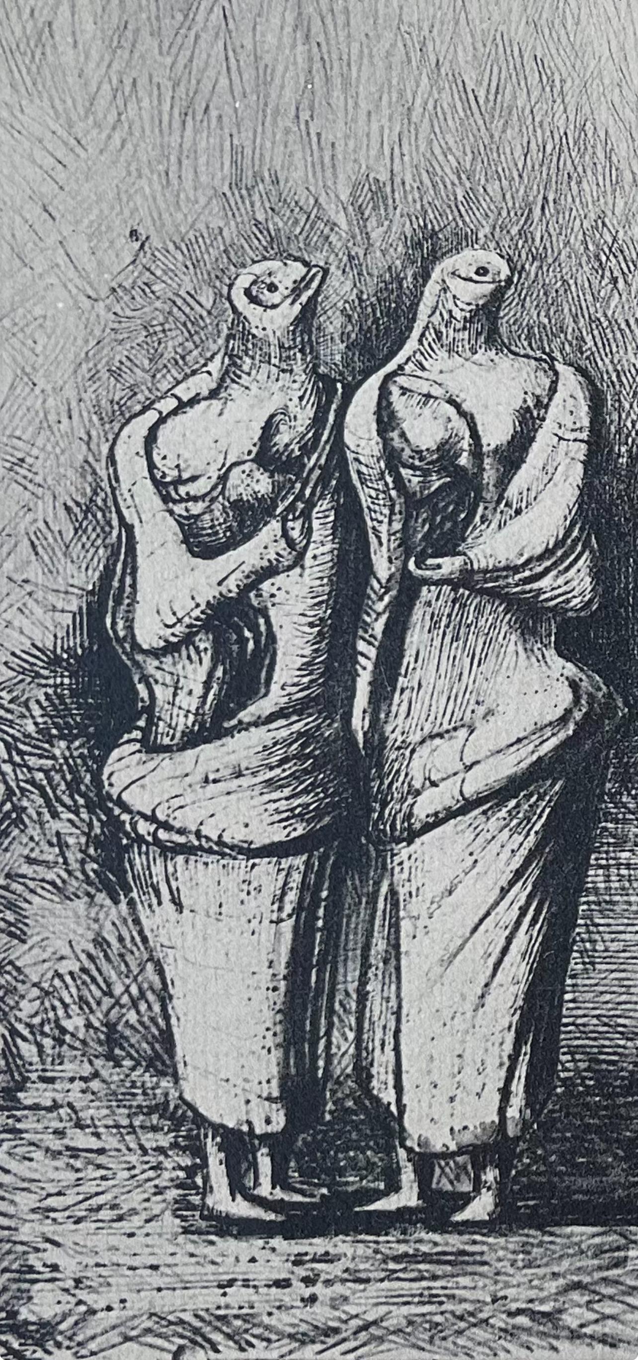 Moore, Groupe of Draped Standing Figures, Les dessins d'Henry Moore (d'après) en vente 1