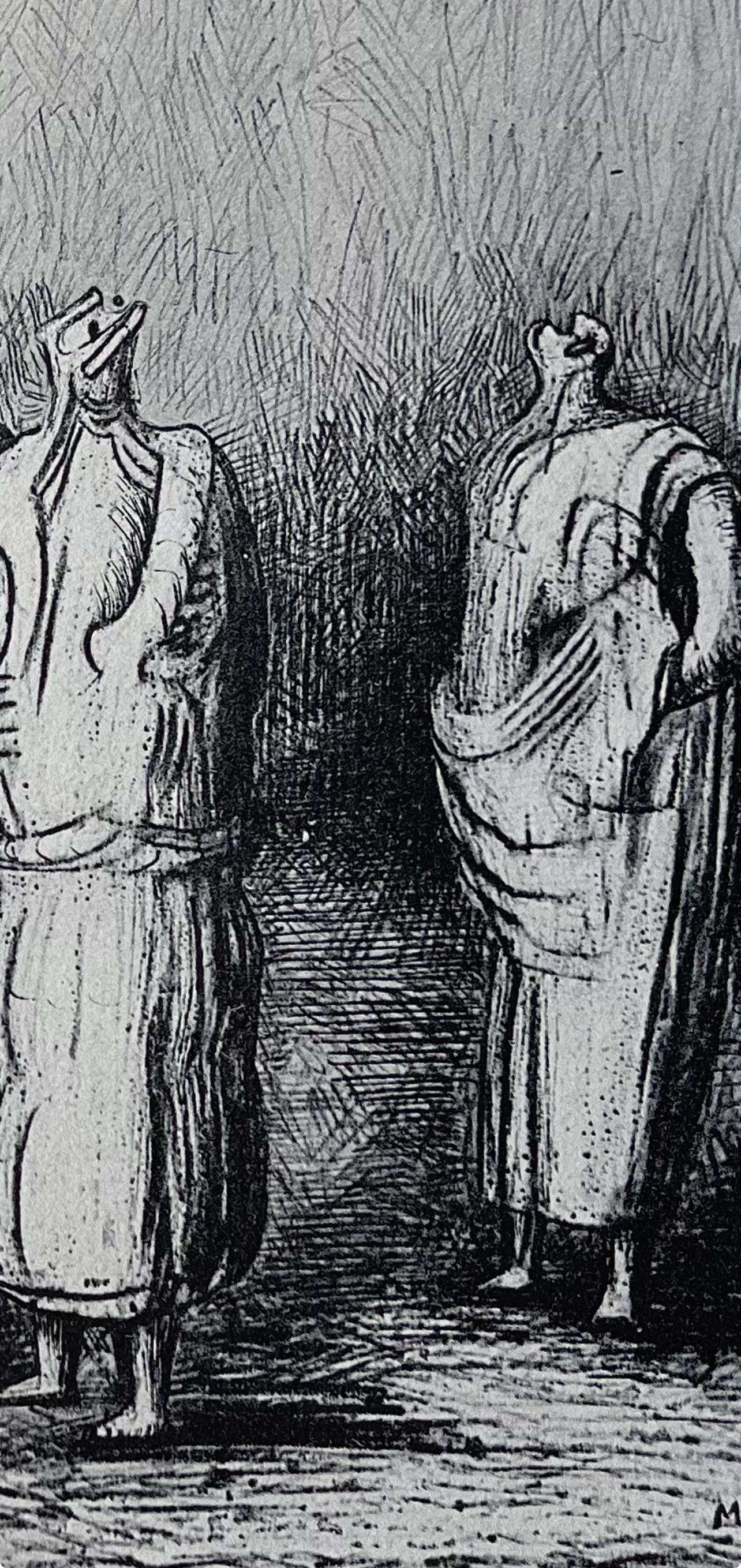 Moore, Groupe of Draped Standing Figures, Les dessins d'Henry Moore (d'après) en vente 4