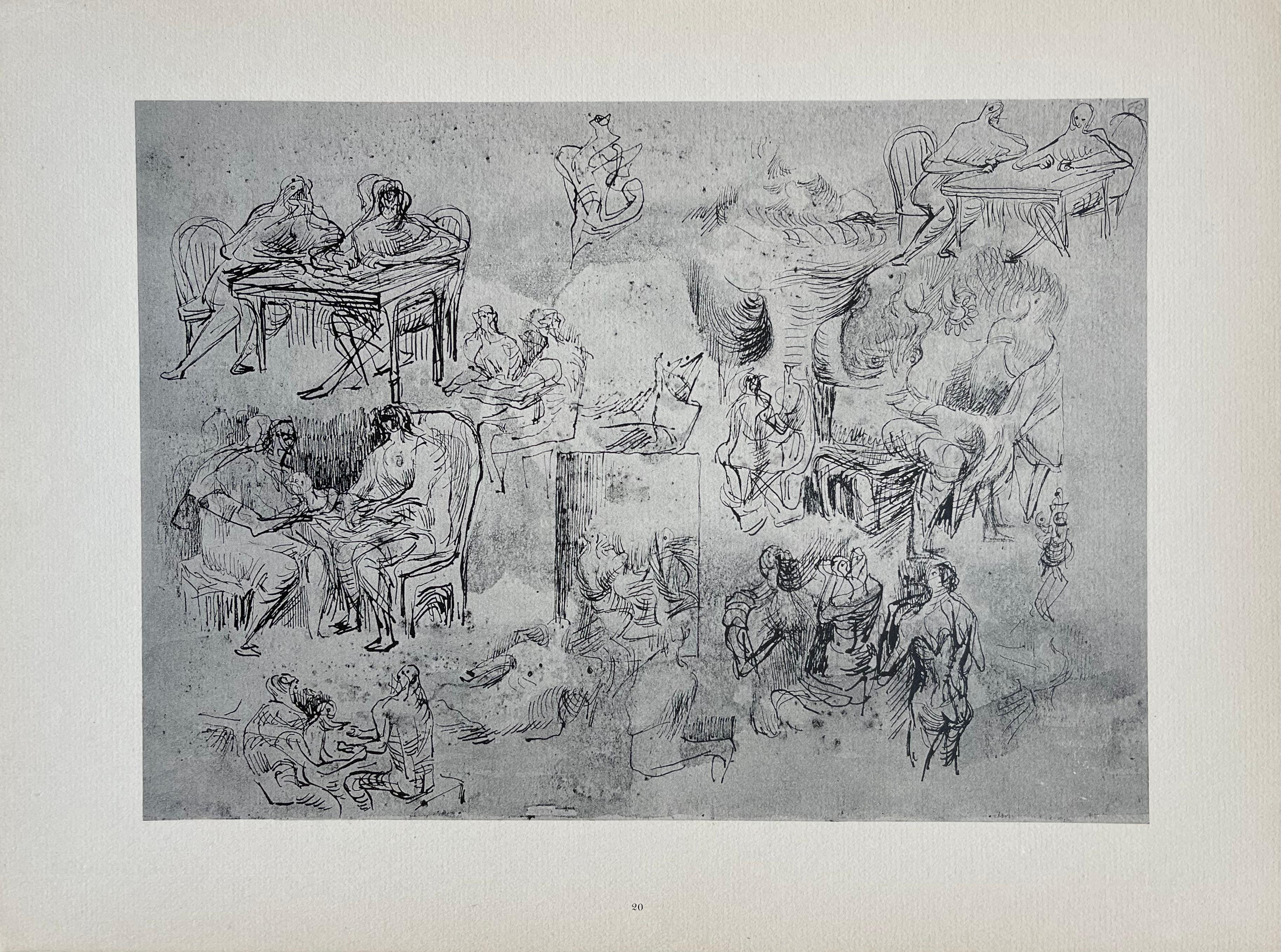 Moore, Page from Sketchbook, The Drawings of Henry Moore (after) For Sale 8