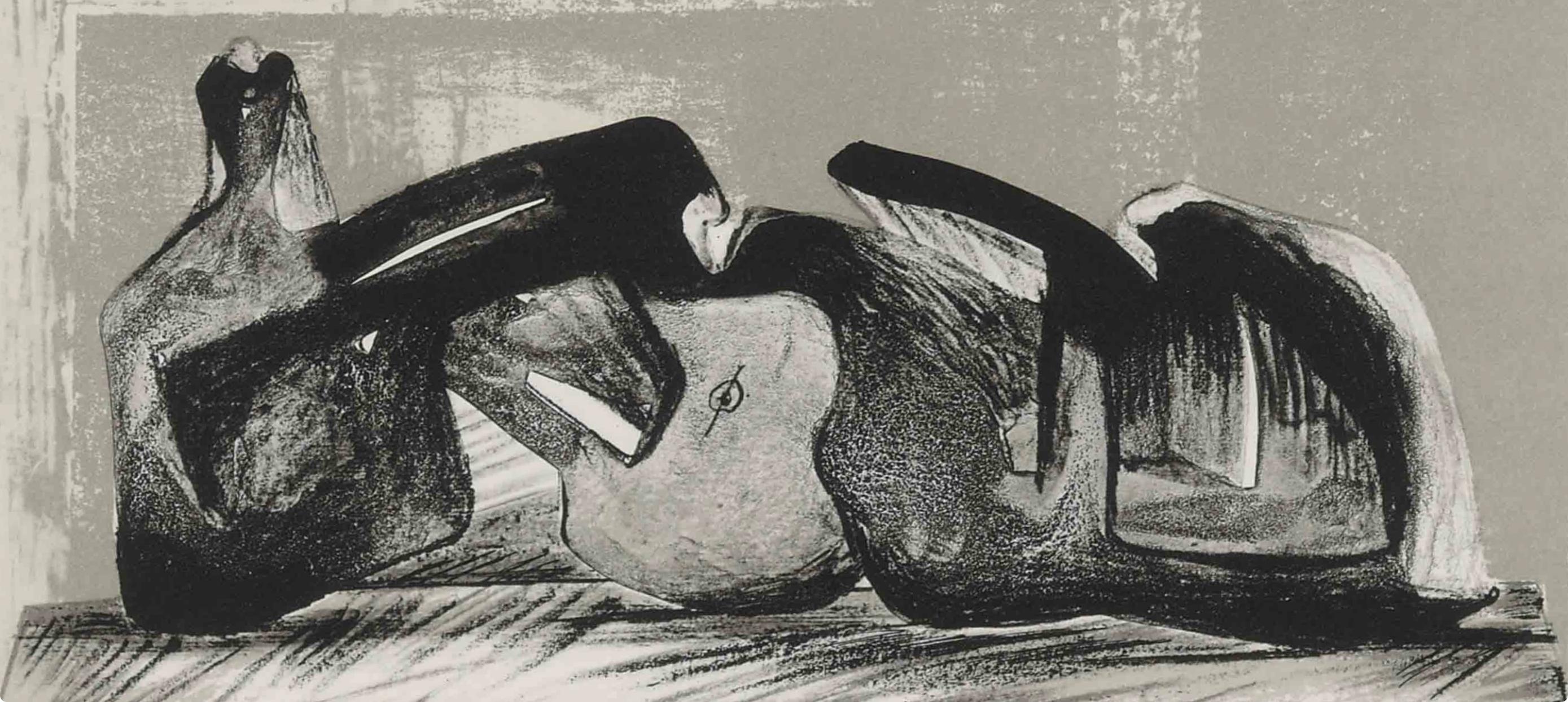 Moore, Reclining Figure, Interior Setting I (Cramer 458), XXe Siècle (after) - Print by Henry Moore