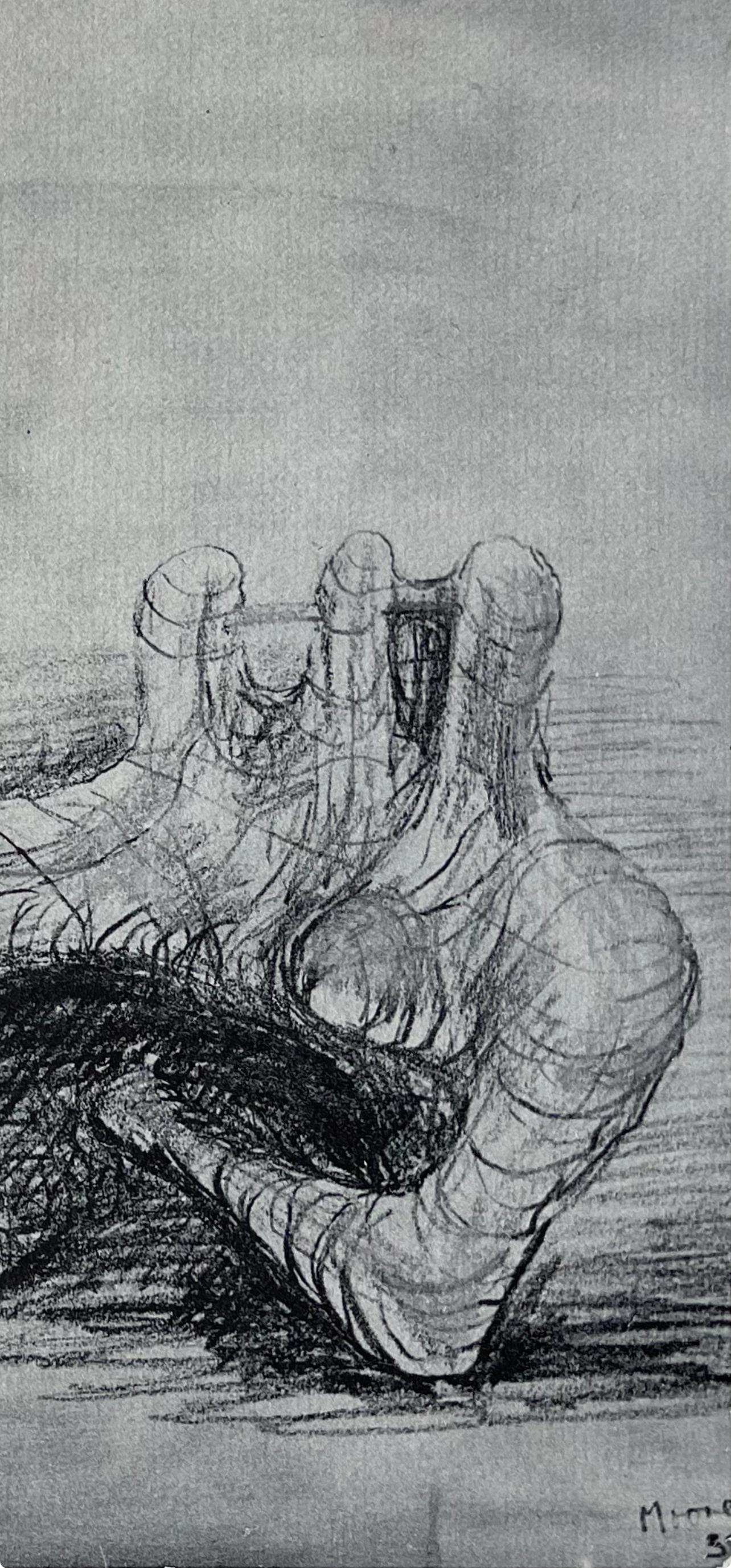 Moore, Figure allongée, The Drawings of Henry Moore (d'après) en vente 1