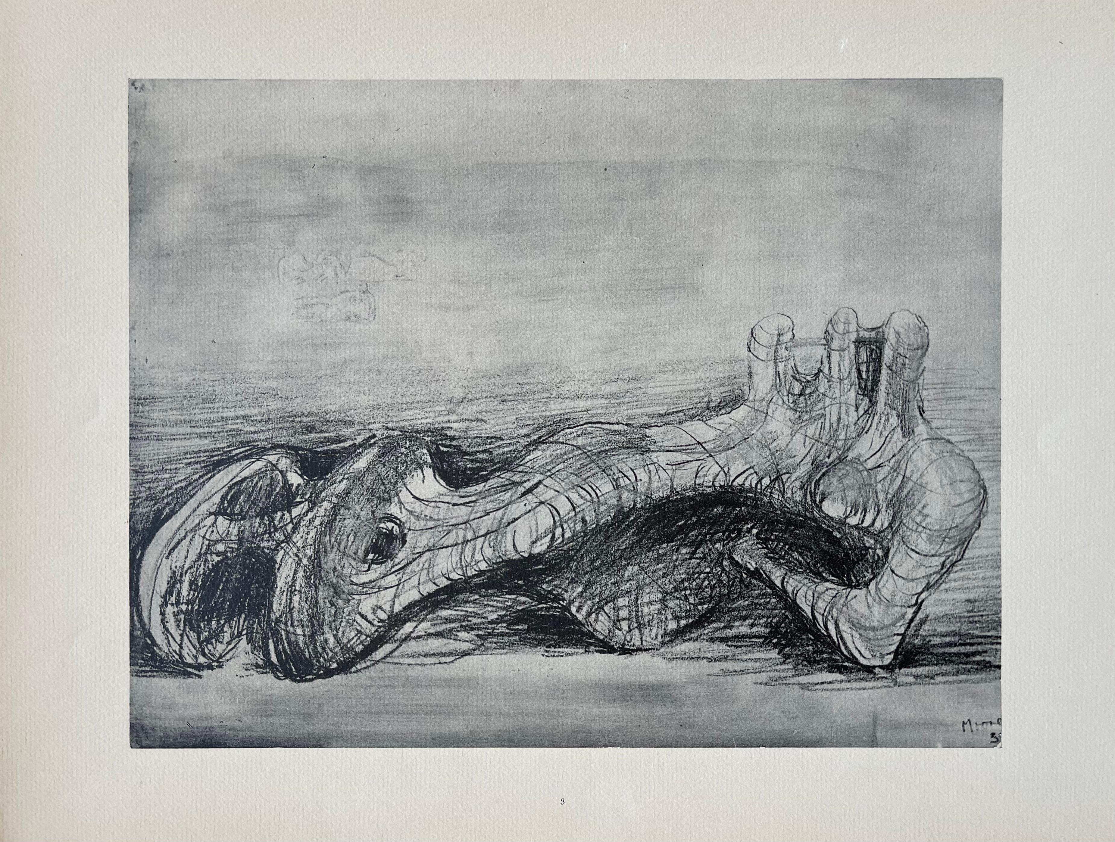 Moore, Figure allongée, The Drawings of Henry Moore (d'après) en vente 6
