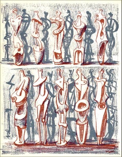 Moore, Stehende Figuren in Rot und Blau (Cramer 36), XXe Siècle (nach)