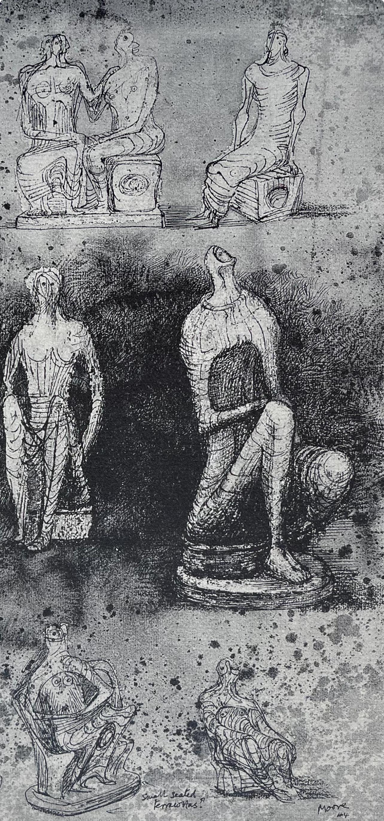 Moore, Sitzende Figuren, Die Zeichnungen von Henry Moore (nach) im Angebot 2
