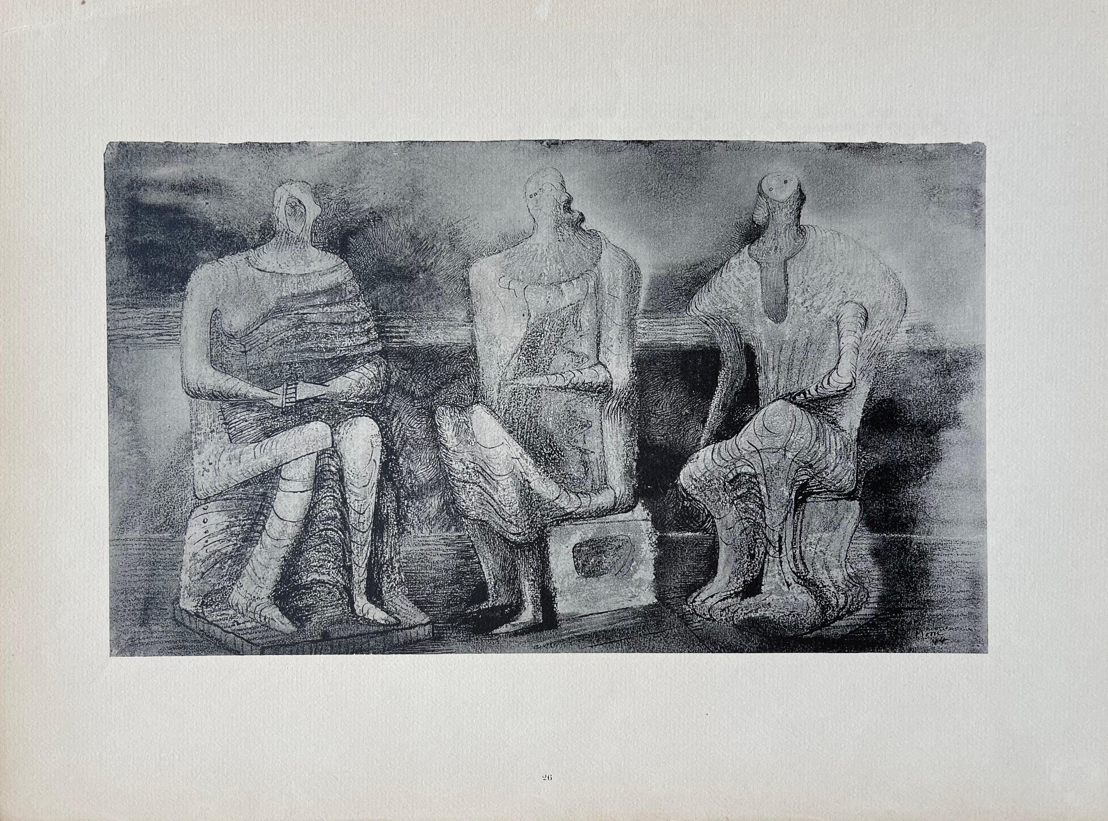 Moore, Sitzende Figuren, Die Zeichnungen von Henry Moore (nach) im Angebot 6