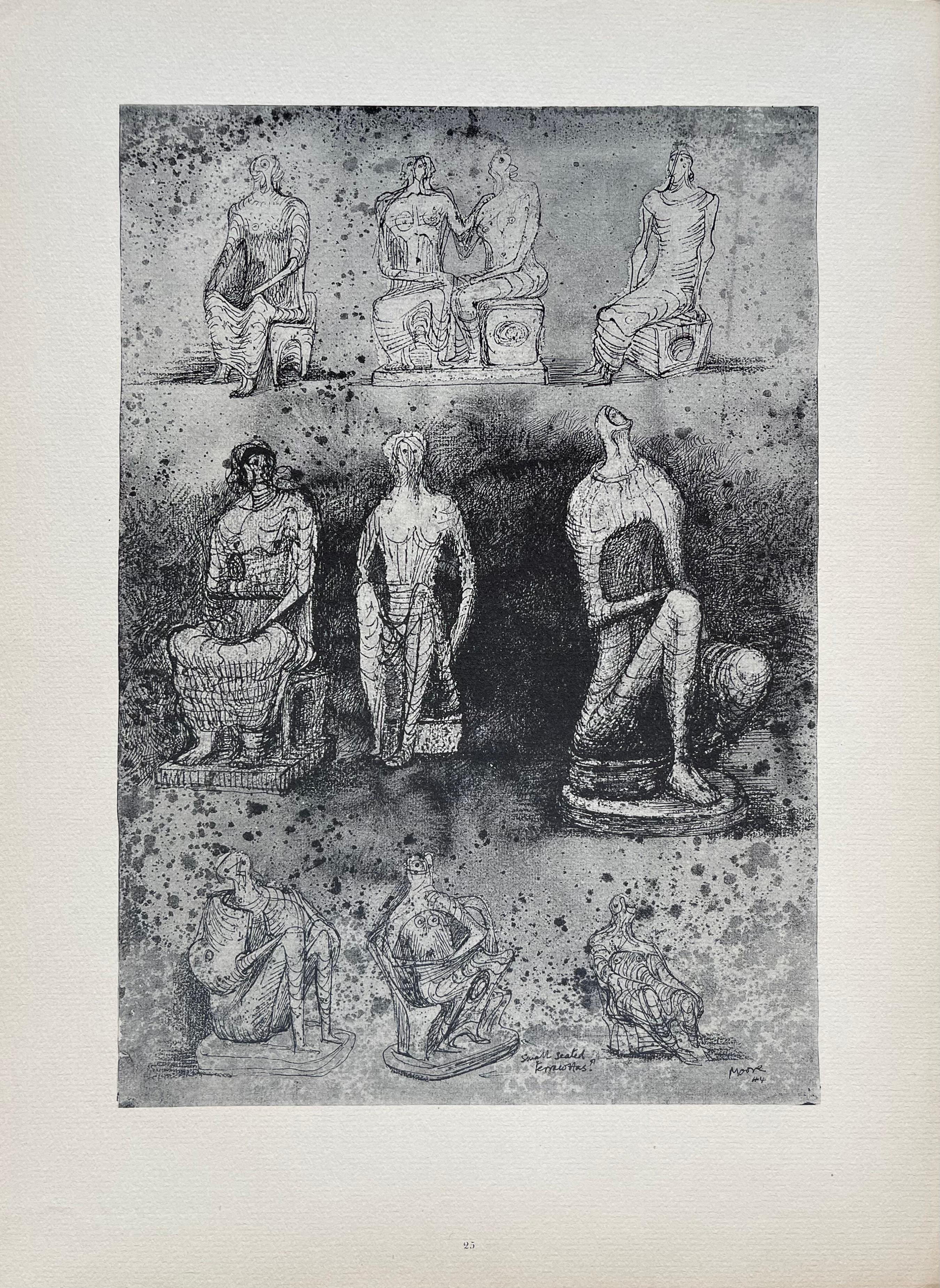 Moore, Sitzende Figuren, Die Zeichnungen von Henry Moore (nach) im Angebot 6