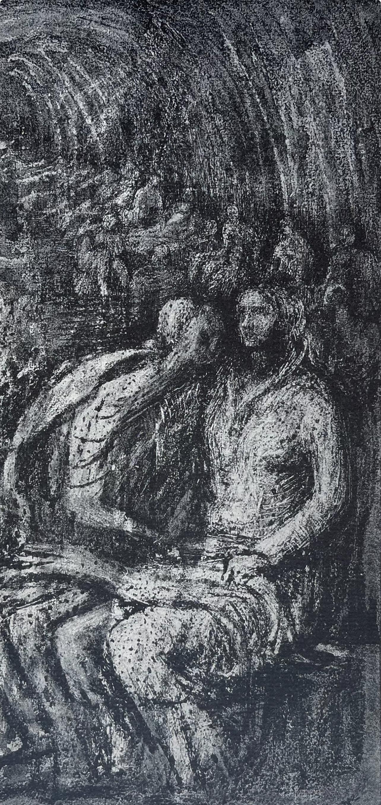 Moore, sitzende Frauen in einer Röhrenhülle, Die Zeichnungen von Henry Moore (nach) im Angebot 1