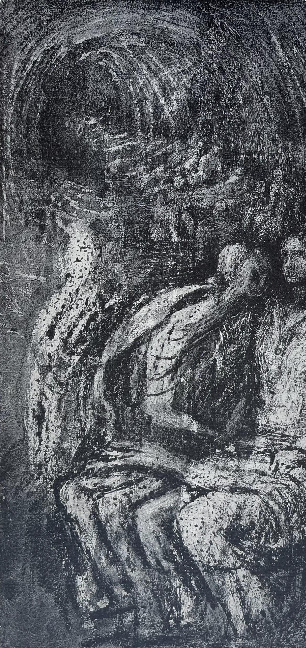 Moore, sitzende Frauen in einer Röhrenhülle, Die Zeichnungen von Henry Moore (nach) im Angebot 3