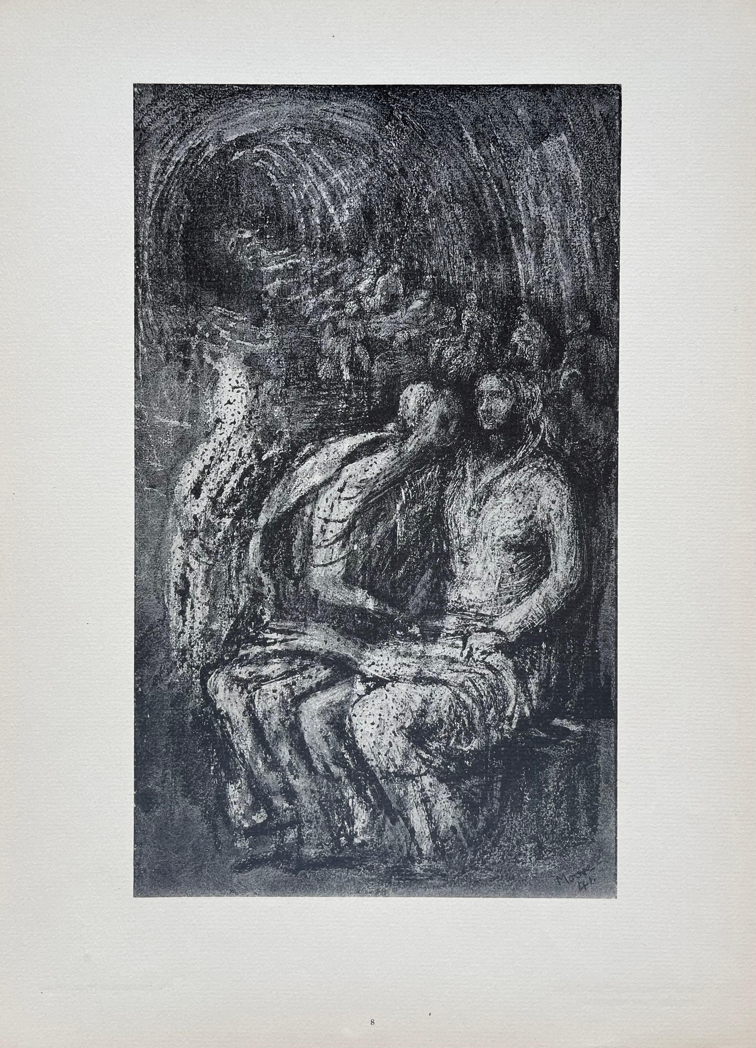 Moore, sitzende Frauen in einer Röhrenhülle, Die Zeichnungen von Henry Moore (nach) im Angebot 4