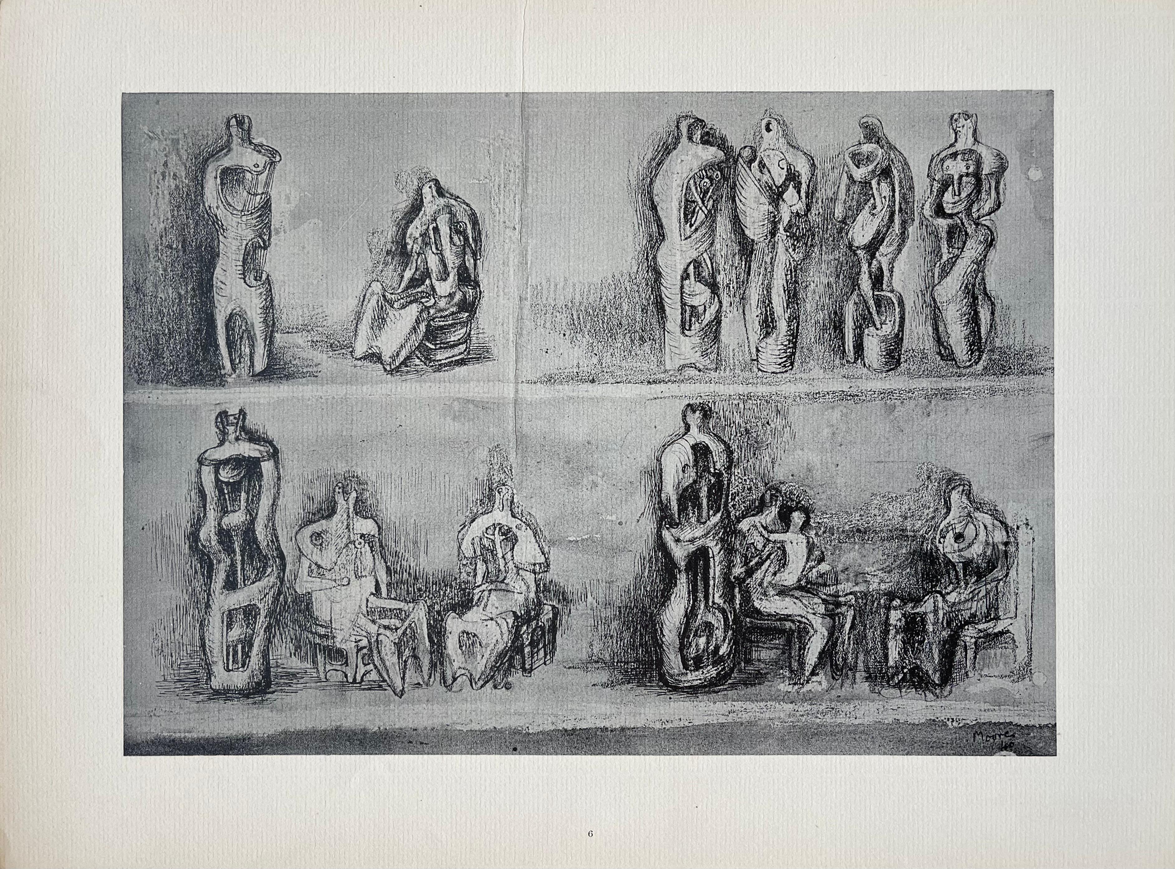Moore, Standing and Seated Figures, The Drawings of Henry Moore (after) For Sale 5