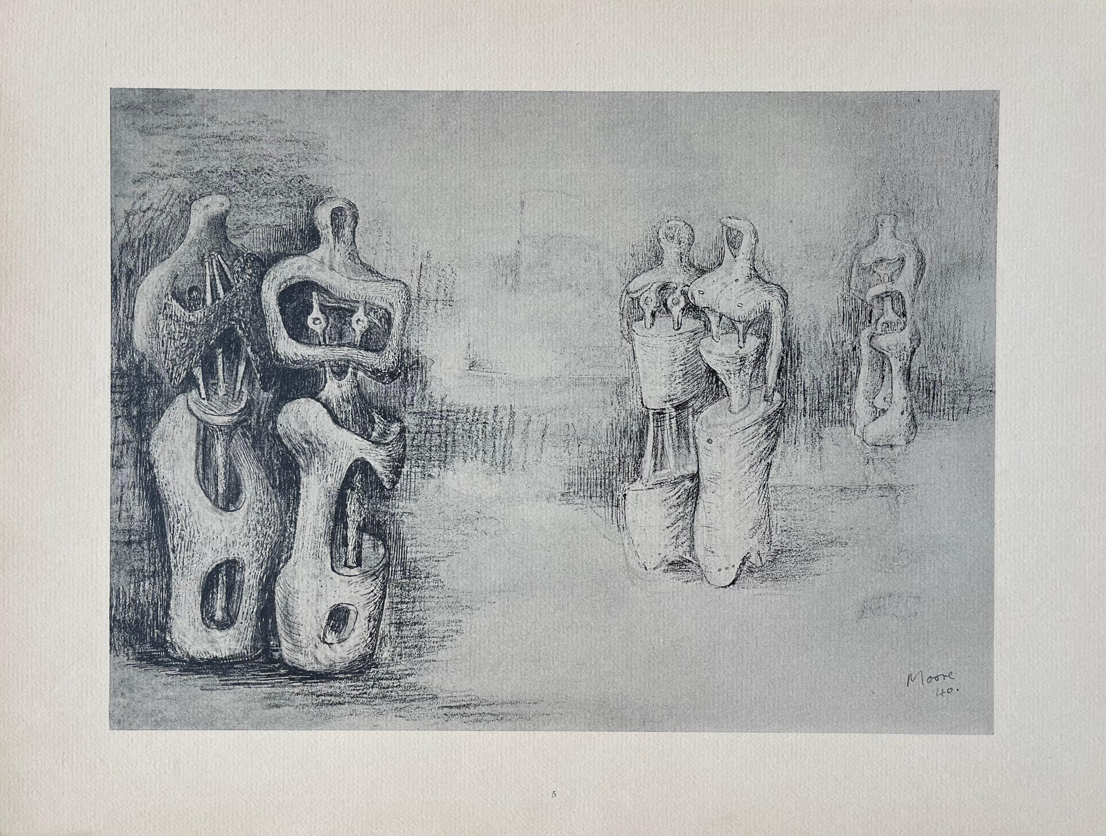 Moore, Standing Figures, The Drawings of Henry Moore (after) For Sale 7