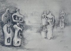 Moore, Standing Figures, The Drawings of Henry Moore (after)