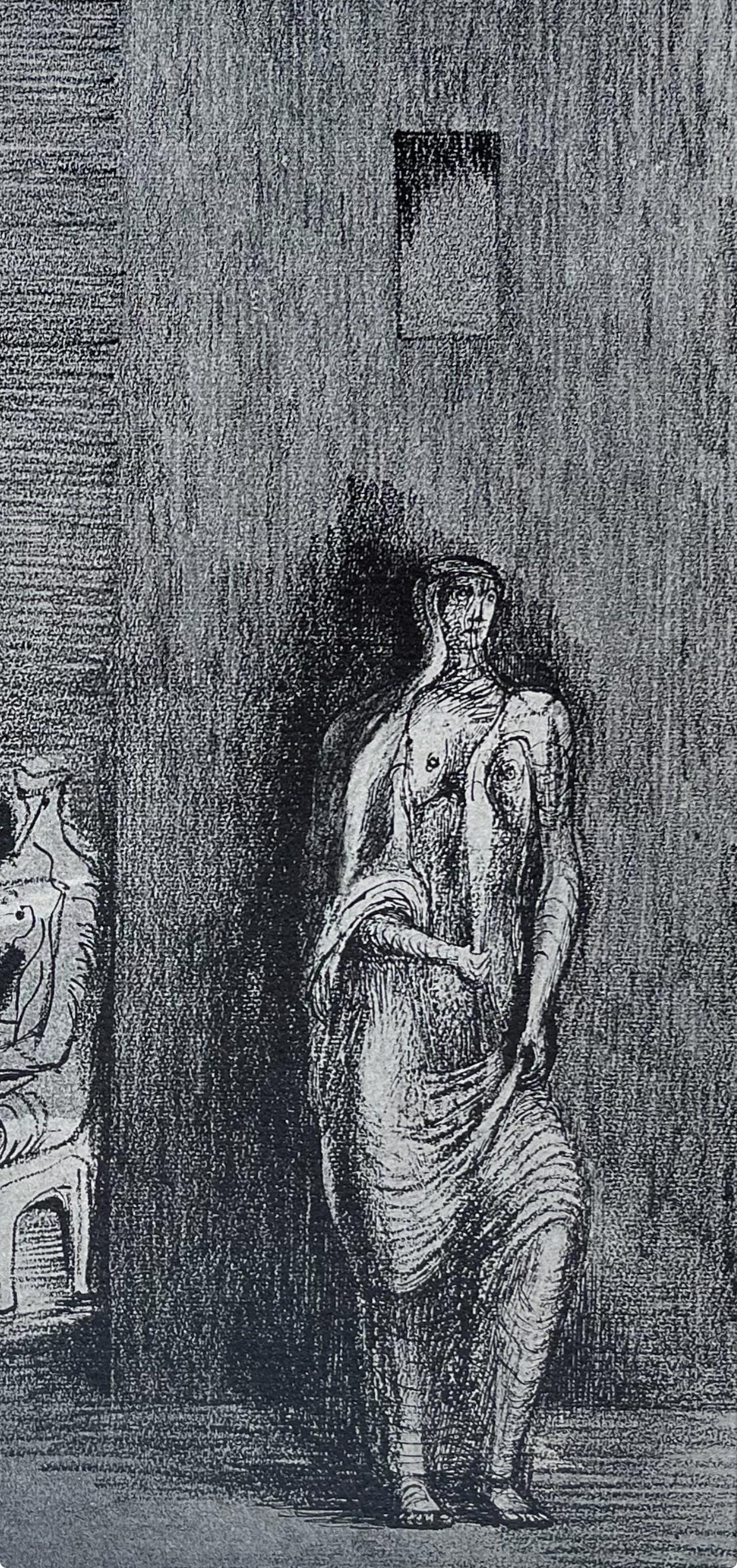 Moore, Three Figures in a Setting, The Drawings of Henry Moore (after) For Sale 1