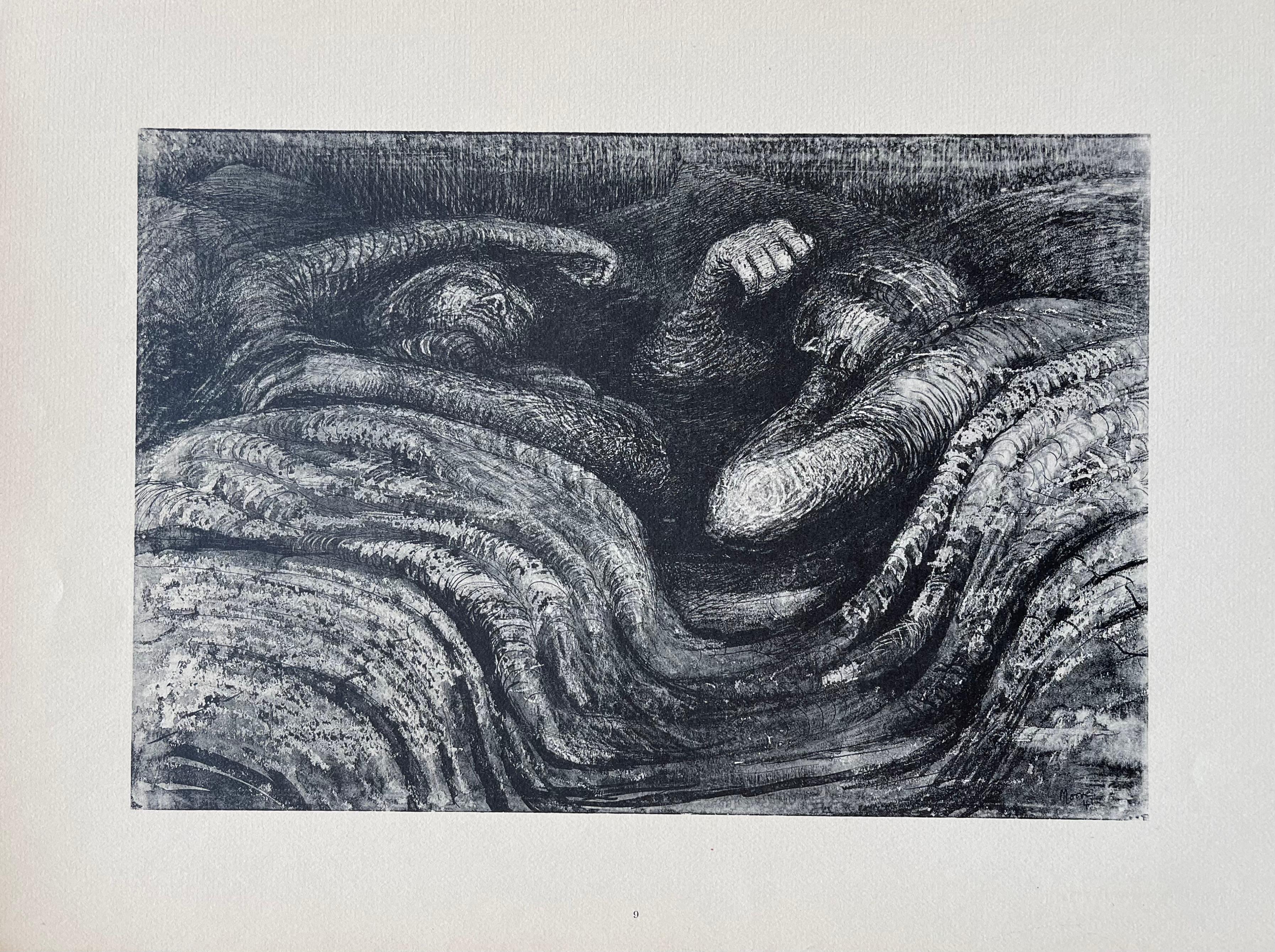 Moore, Two Sleeping Shelterers, The Drawings of Henry Moore (after) For Sale 6