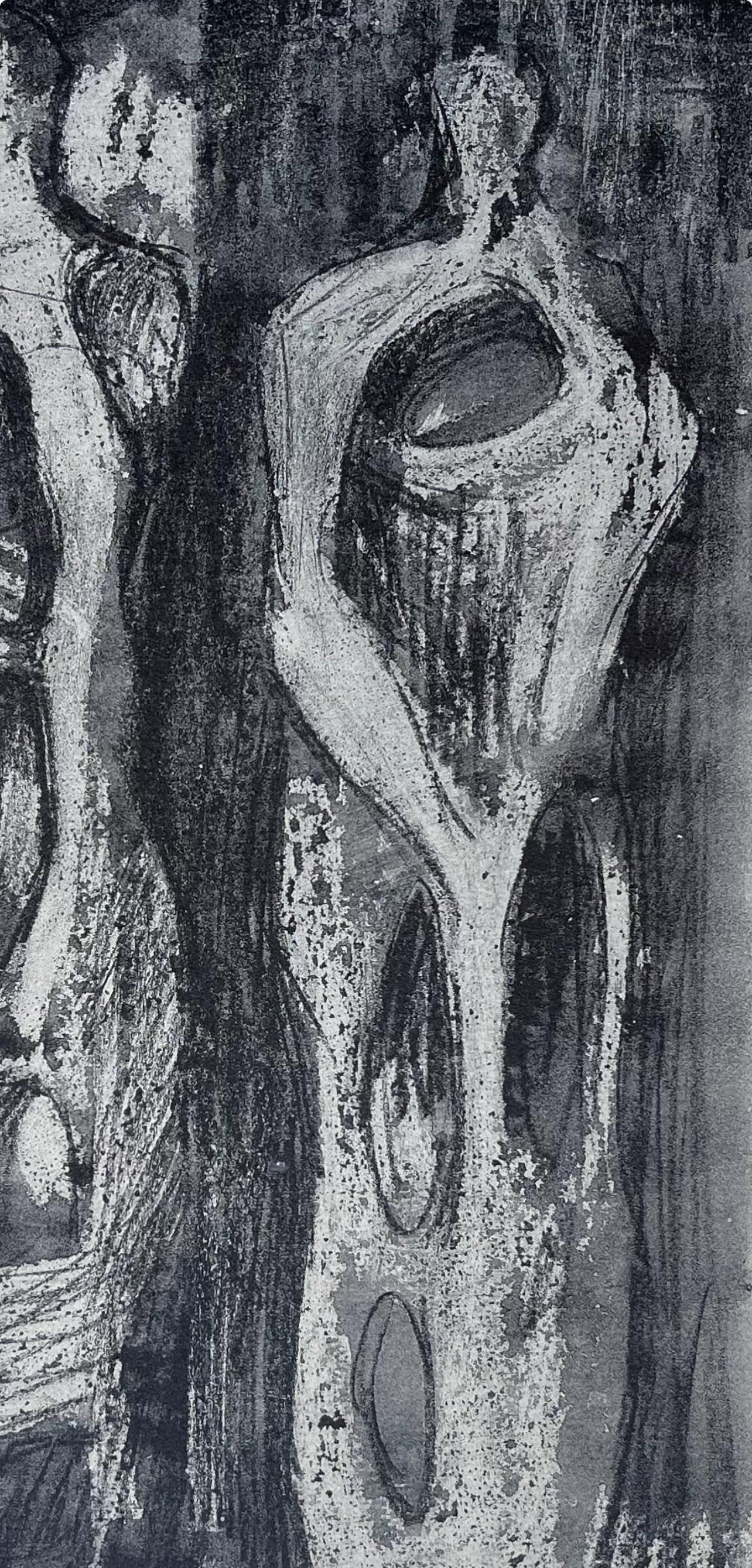 Moore, Zwei stehende Figuren, Die Zeichnungen von Henry Moore (nach) im Angebot 2