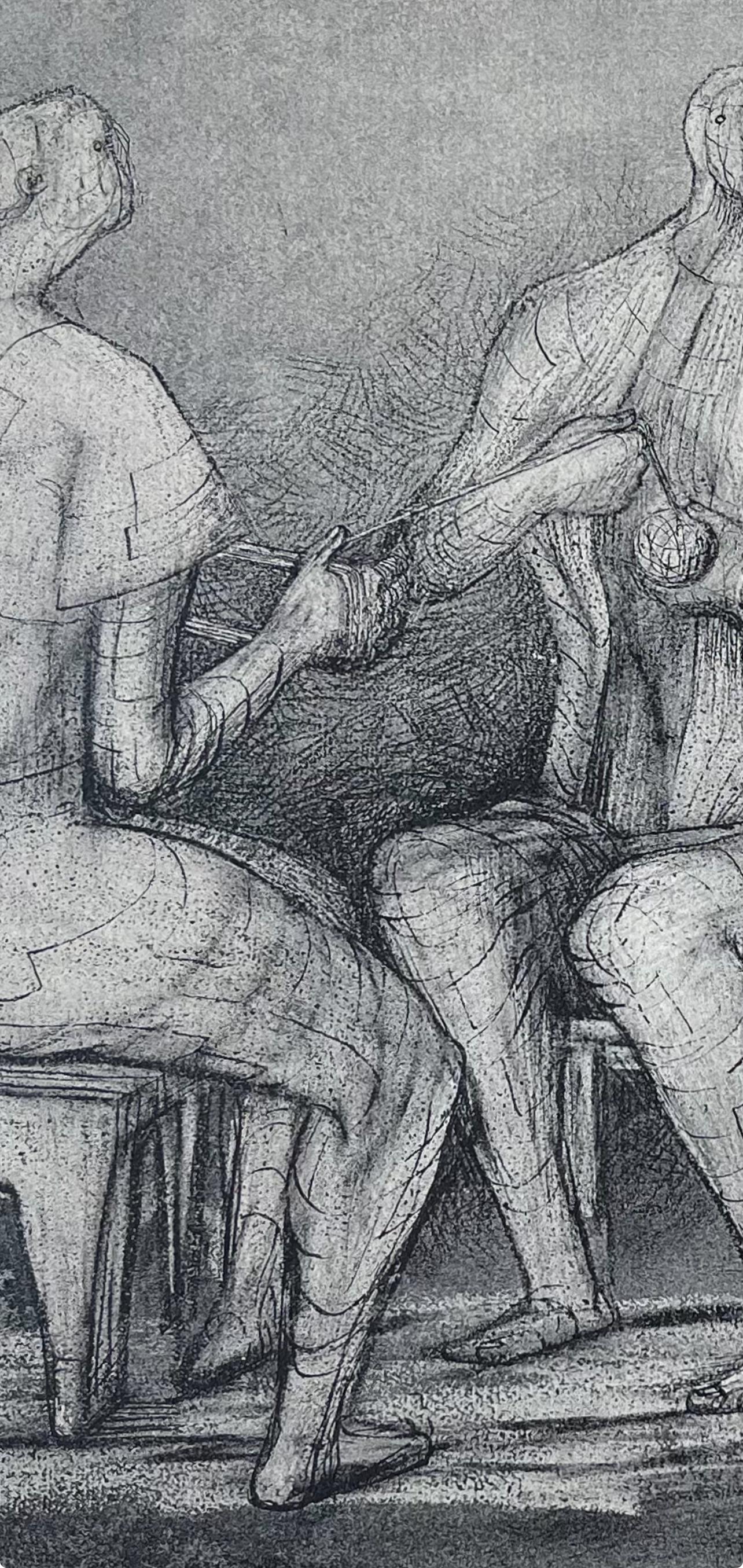Les dessins d'Henry Moore, Women Winding Wool (d'après) en vente 4