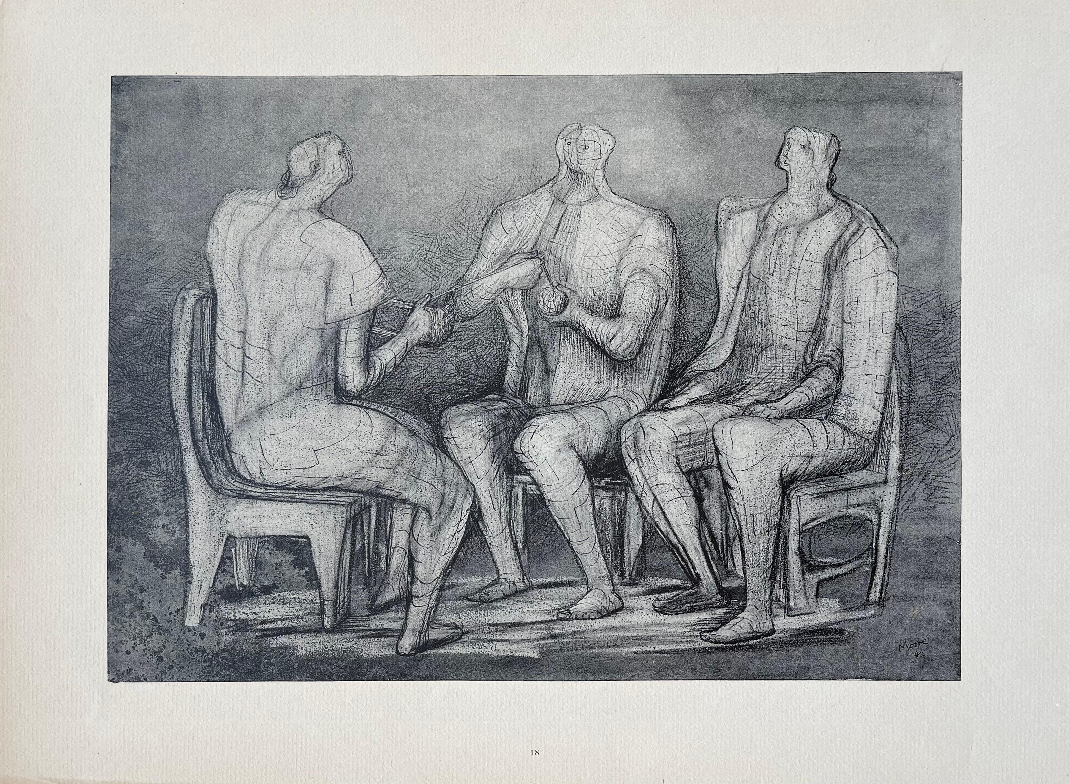 Moore, Women Winding Wool, The Drawings of Henry Moore (after) For Sale 7
