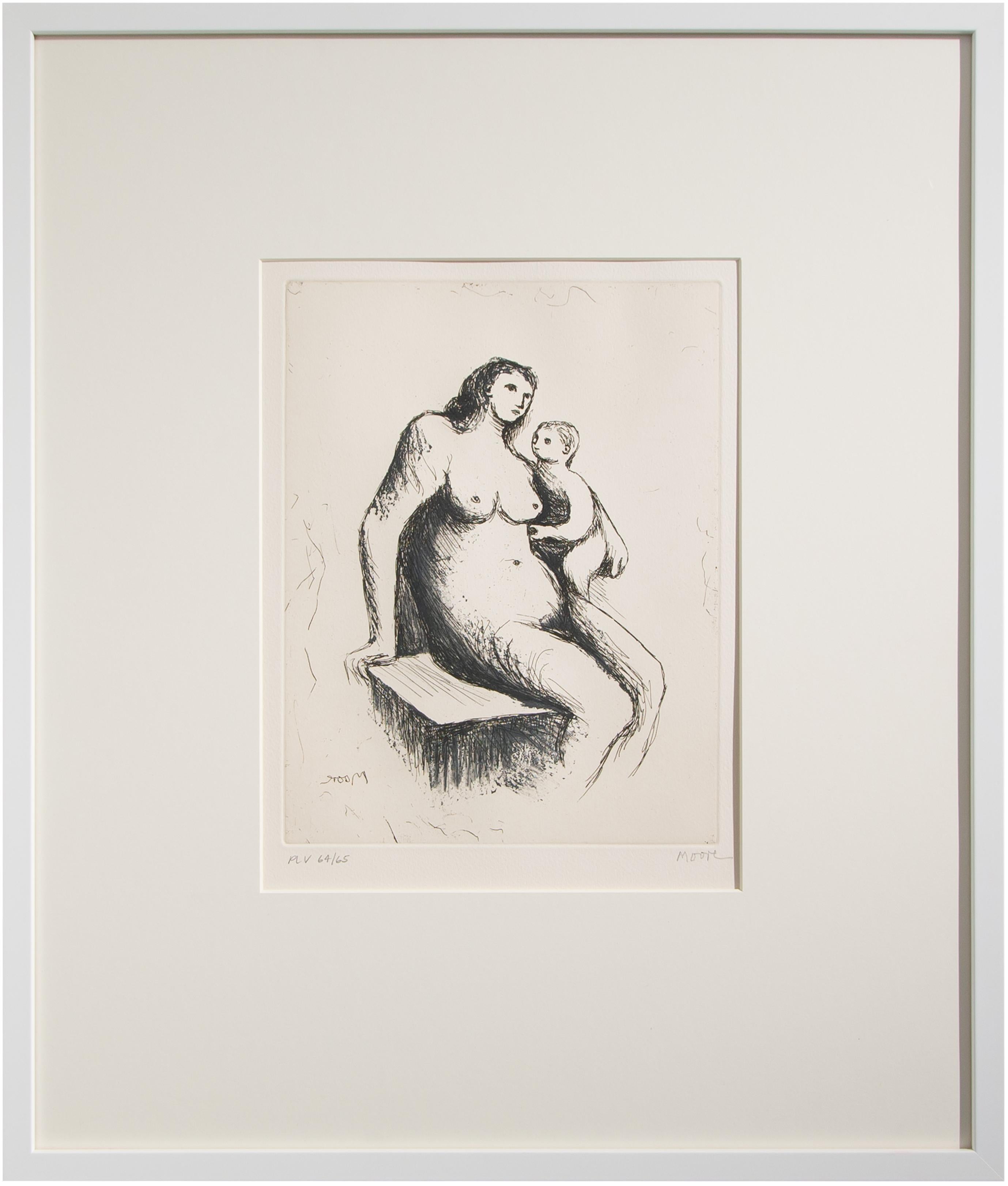 Henry Moore Portrait Print - Mother and Child