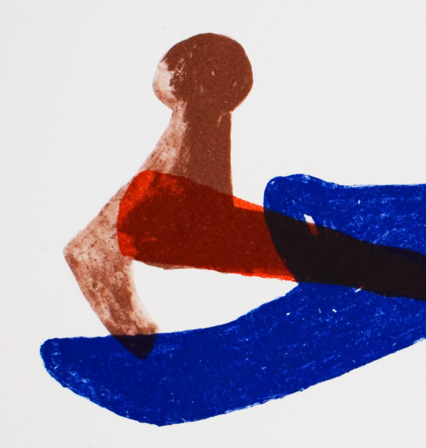 Madre e bambino, da: Shelter Sketchbook (Italiano) - Maternità British Art - Figurative Print Grigio di Henry Moore