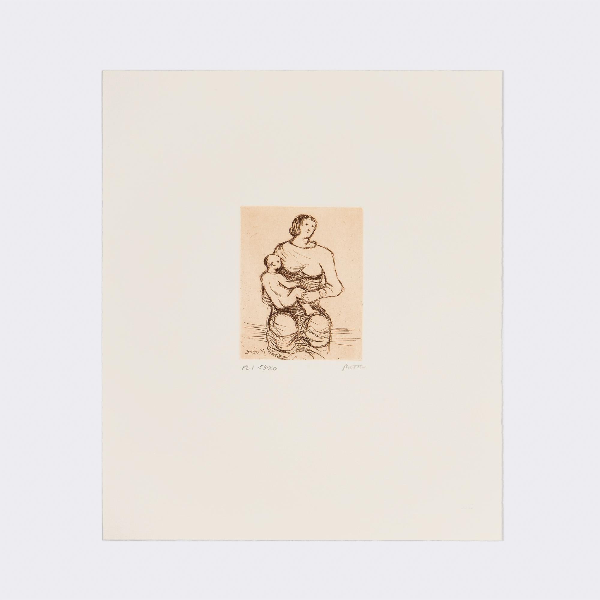 Henry Moore Figurative Print - Mother and Child - PL 1