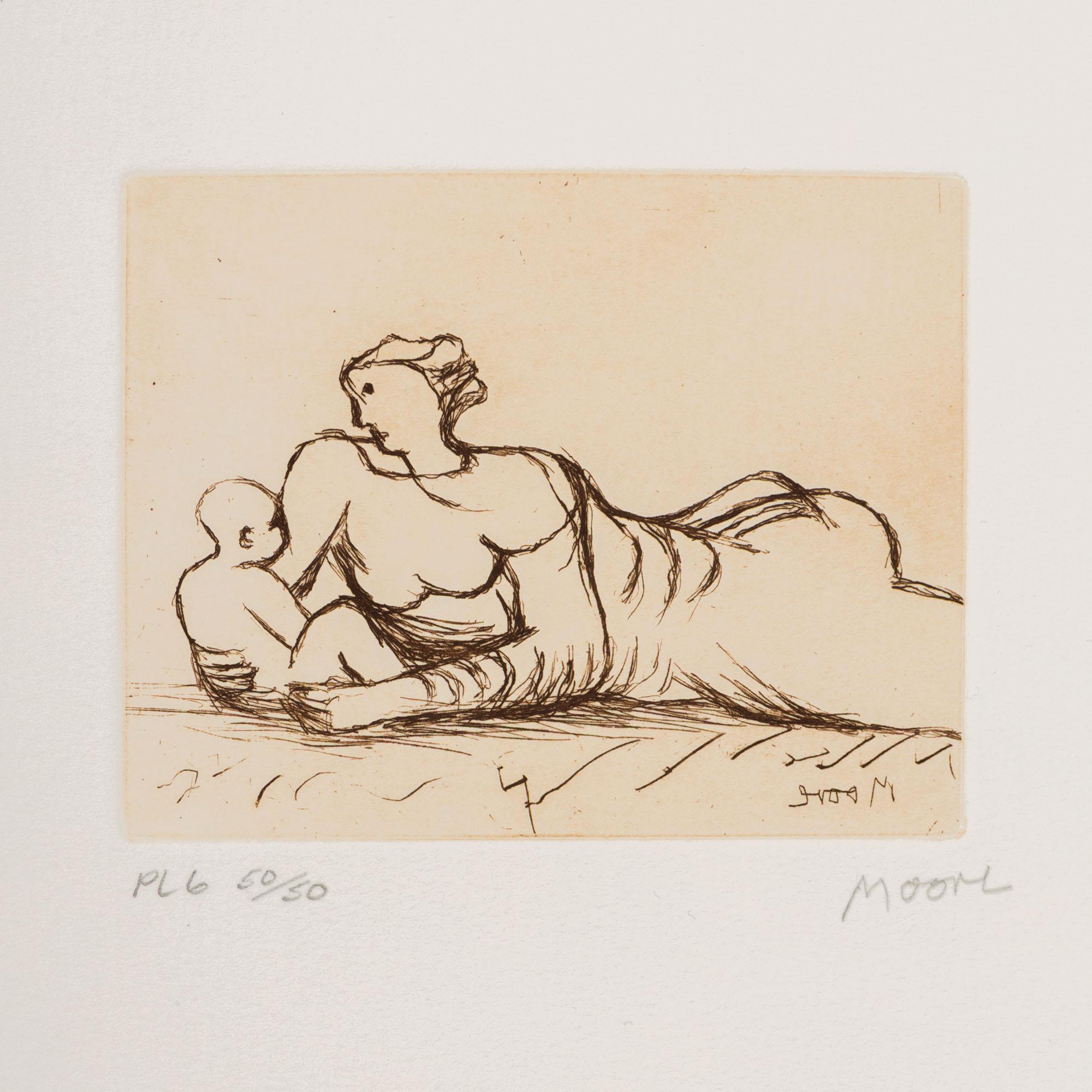 Mother and Child - PL 6 - Print by Henry Moore