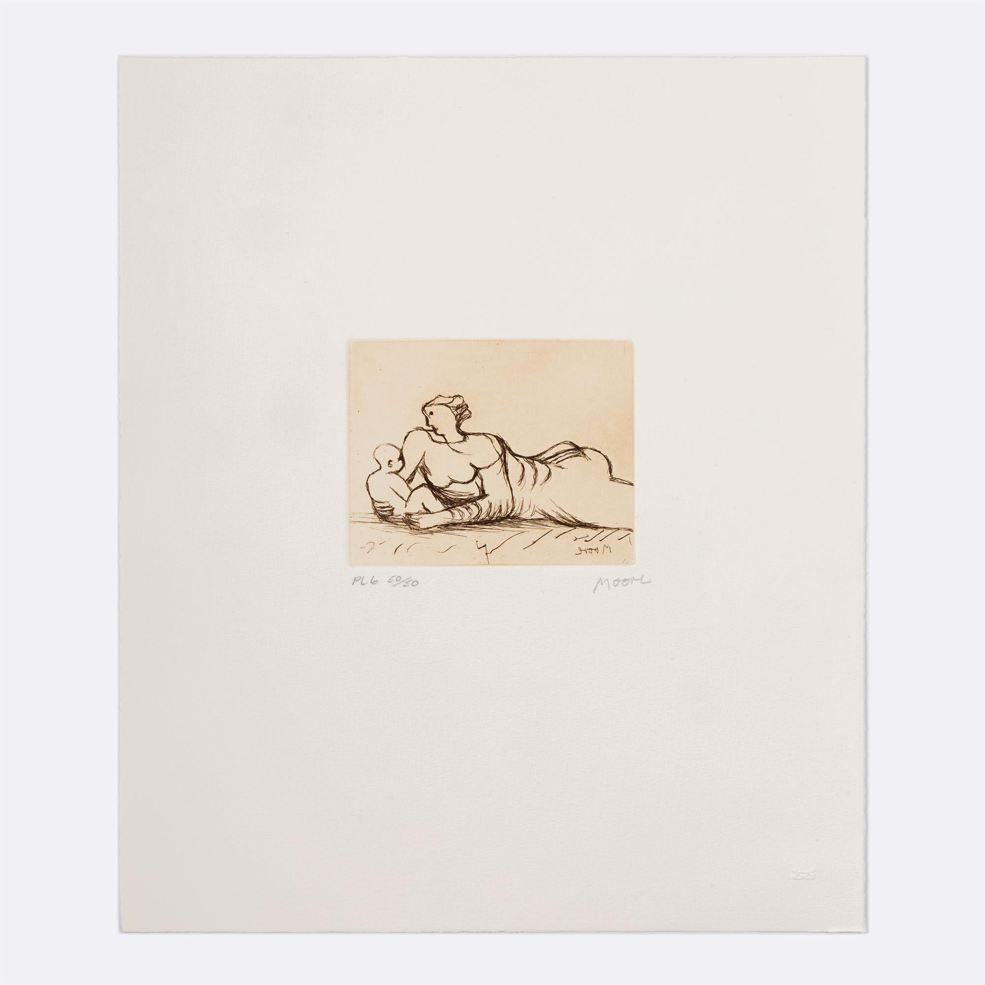 Henry Moore Figurative Print - Mother and Child - PL 6