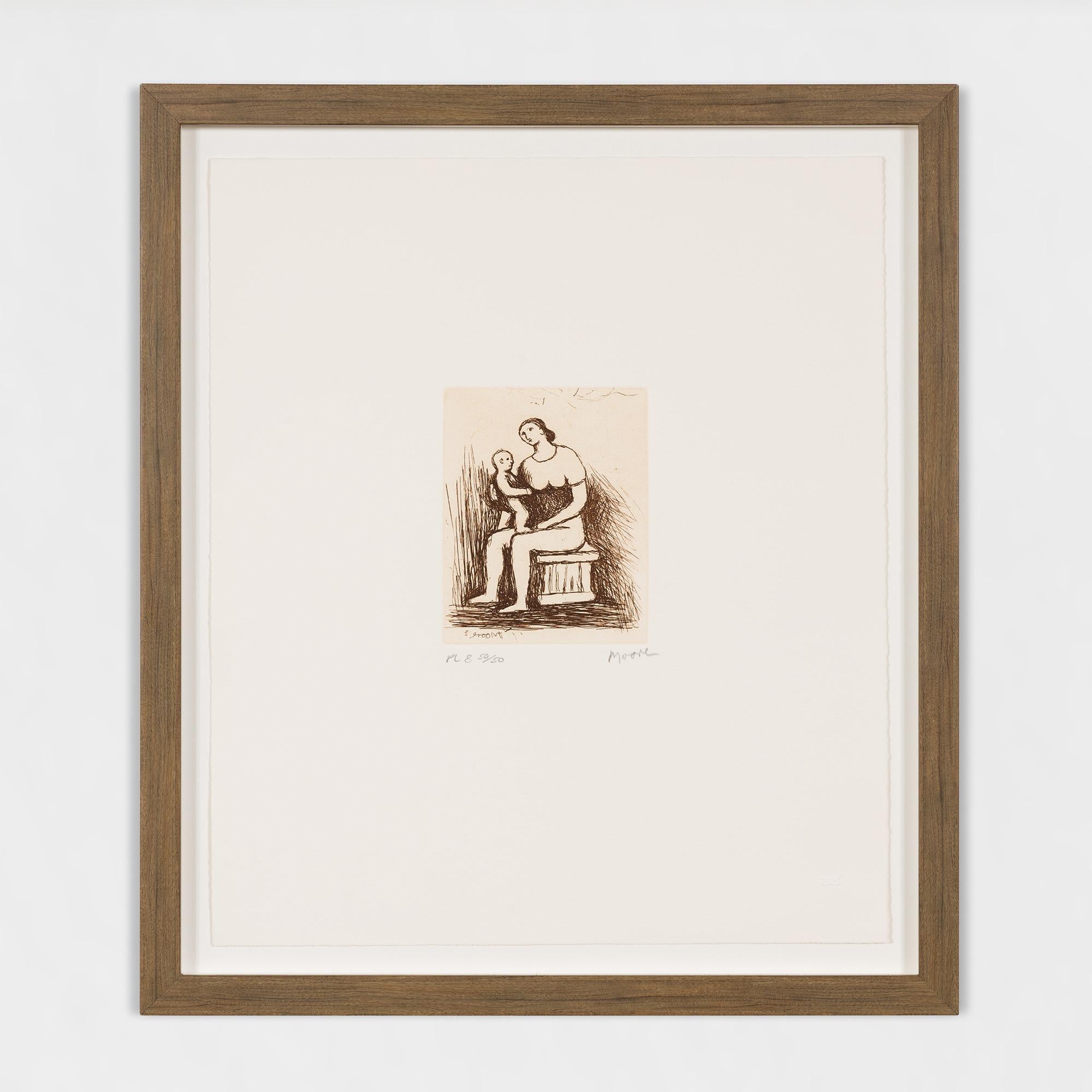 Figurative Print Henry Moore - Child & Child - PL 8