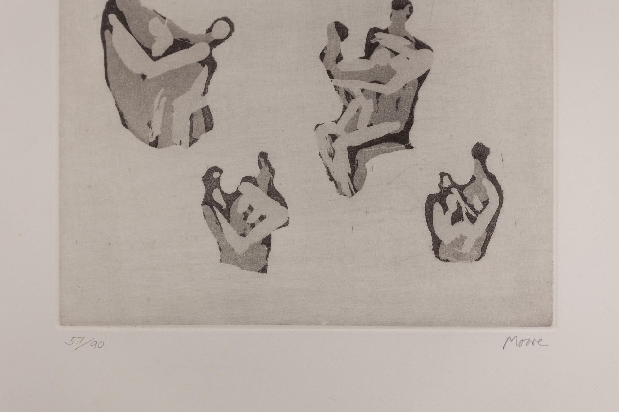 Mothers and child studies - Print by Henry Moore