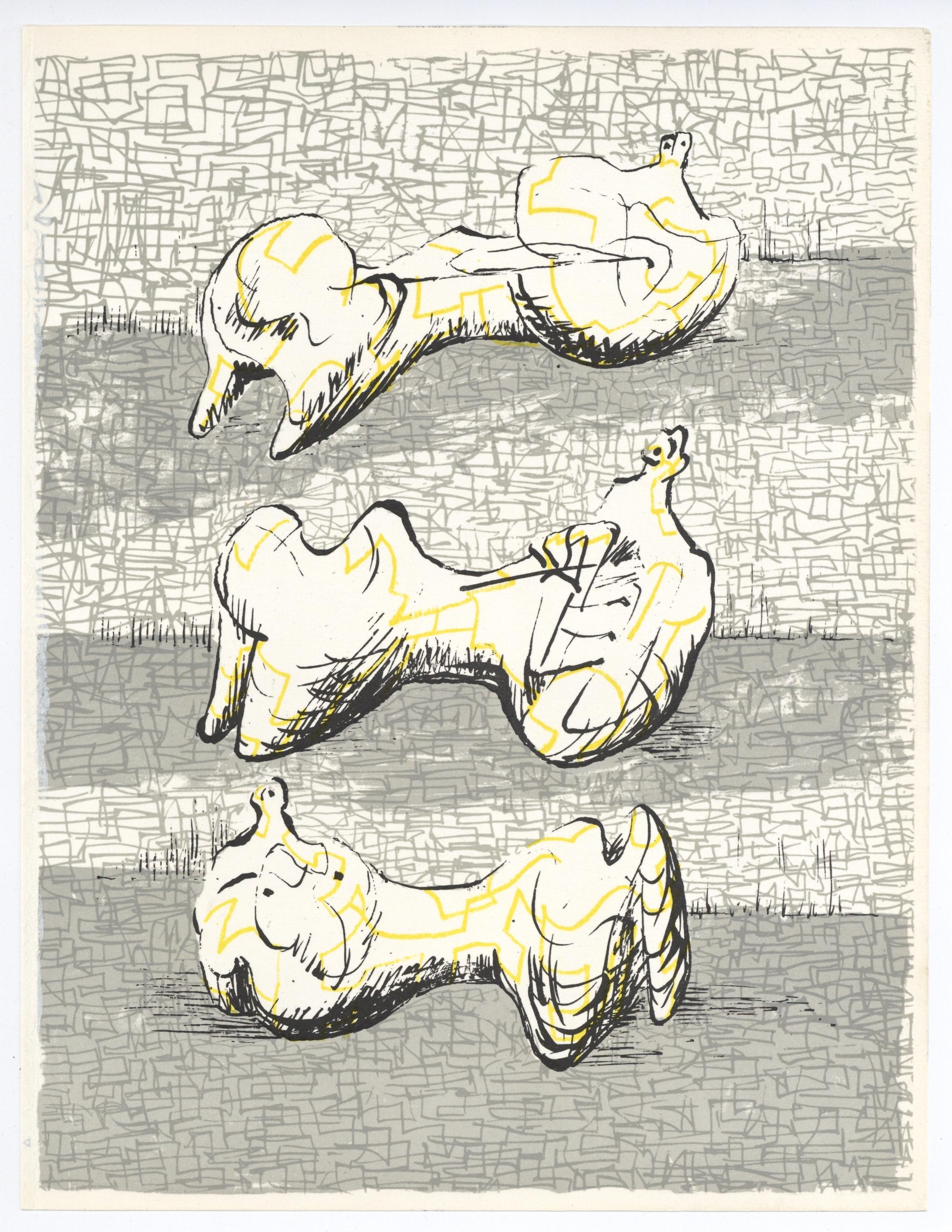 litografia originale - Print di Henry Moore