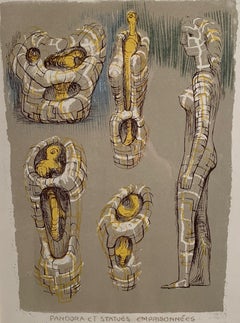 Henry Moore, « Pandora and The Imprisoned Statues », signé à la main