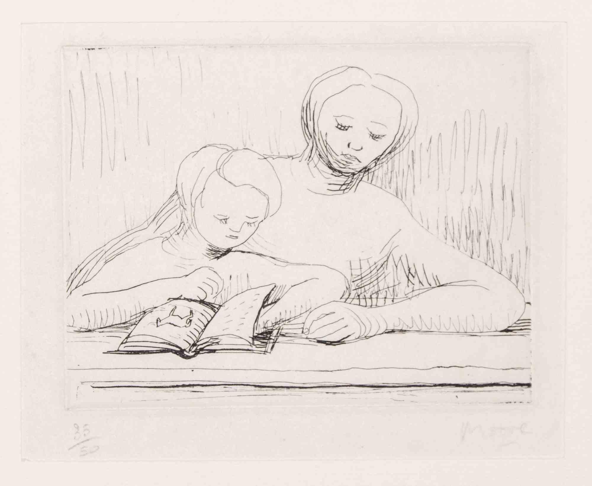 Picture Book - Etching by Henry Moore - 1967