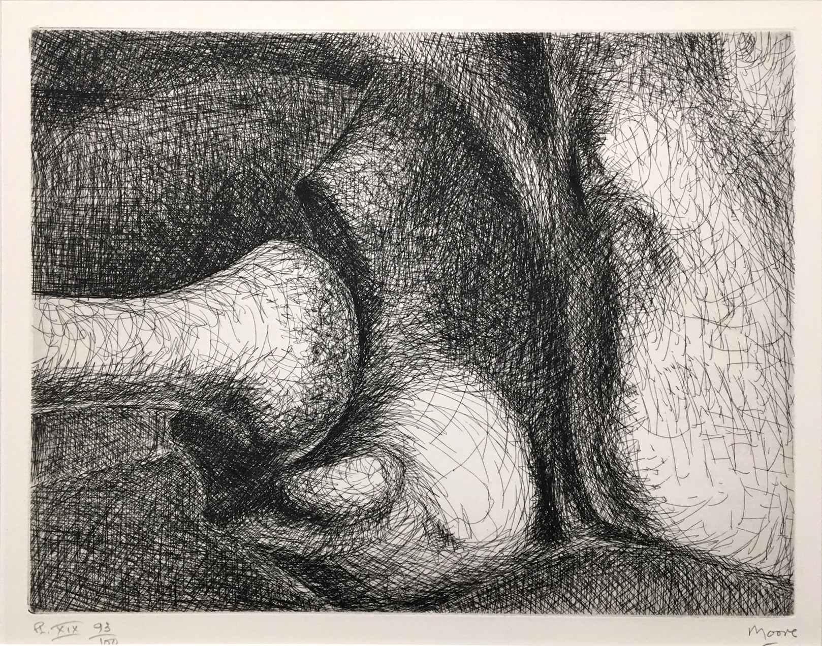 Henry Moore Abstract Print - Pl. XIX (From Elephant Skull)