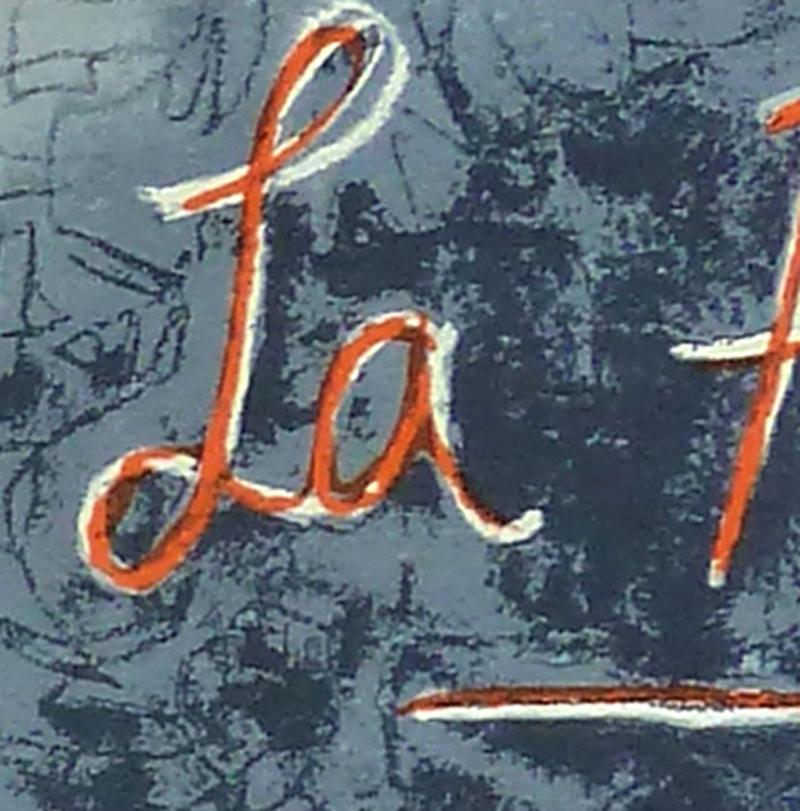 Questa litografia originale è firmata a mano dall'artista a matita con le sue iniziali 