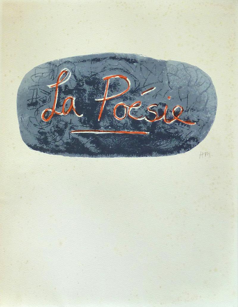 Henry Moore Print - Poetry, from: Poetry  La Poésie - British Art Title Page
