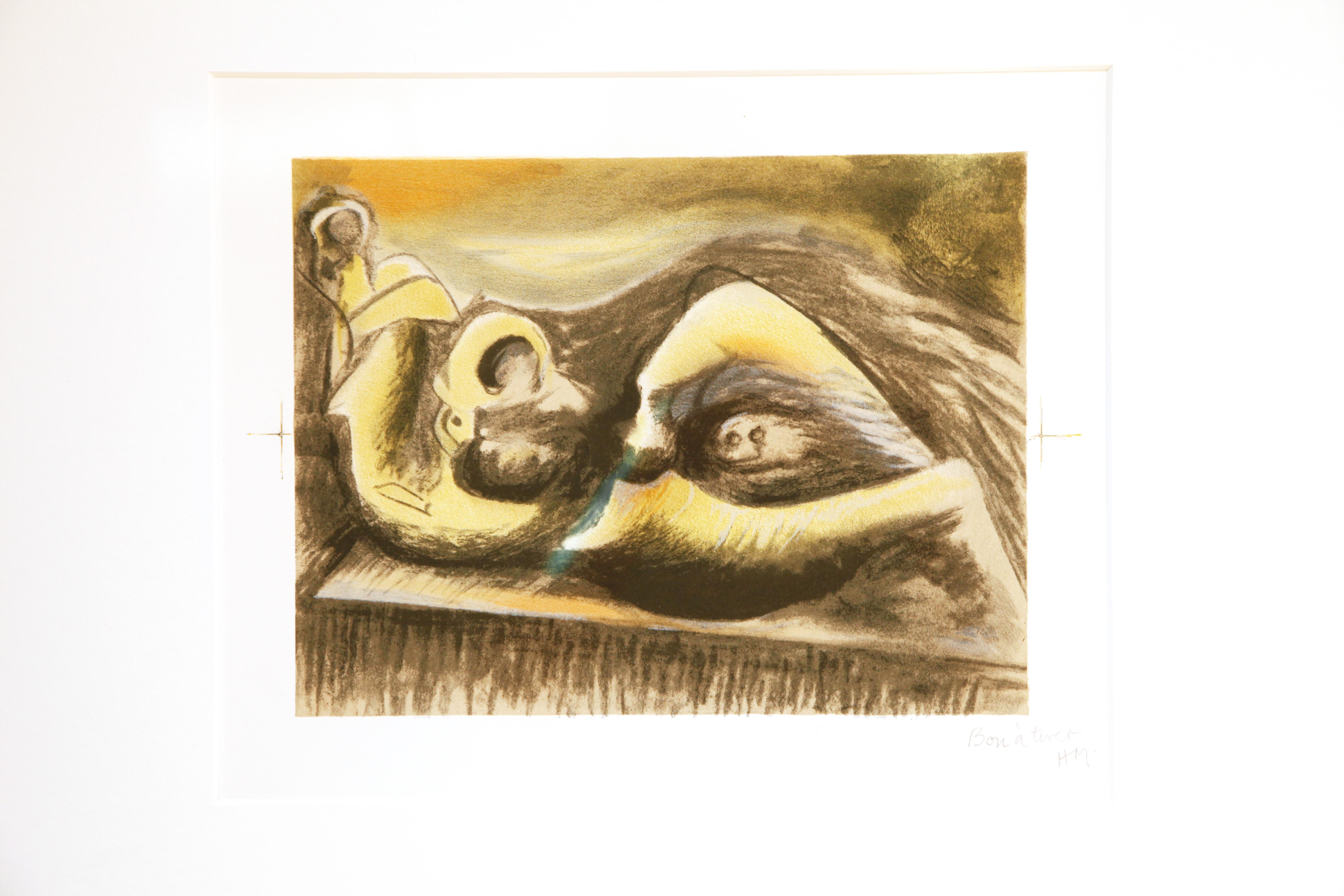 Reclining Figure Idea for Metal Sculpture - Print by Henry Moore