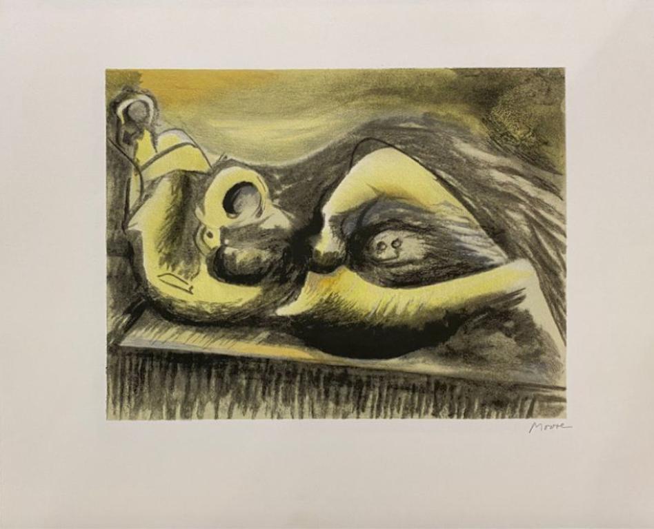Henry Moore Abstract Print - Reclining Figure Idea for Metal Sculpture