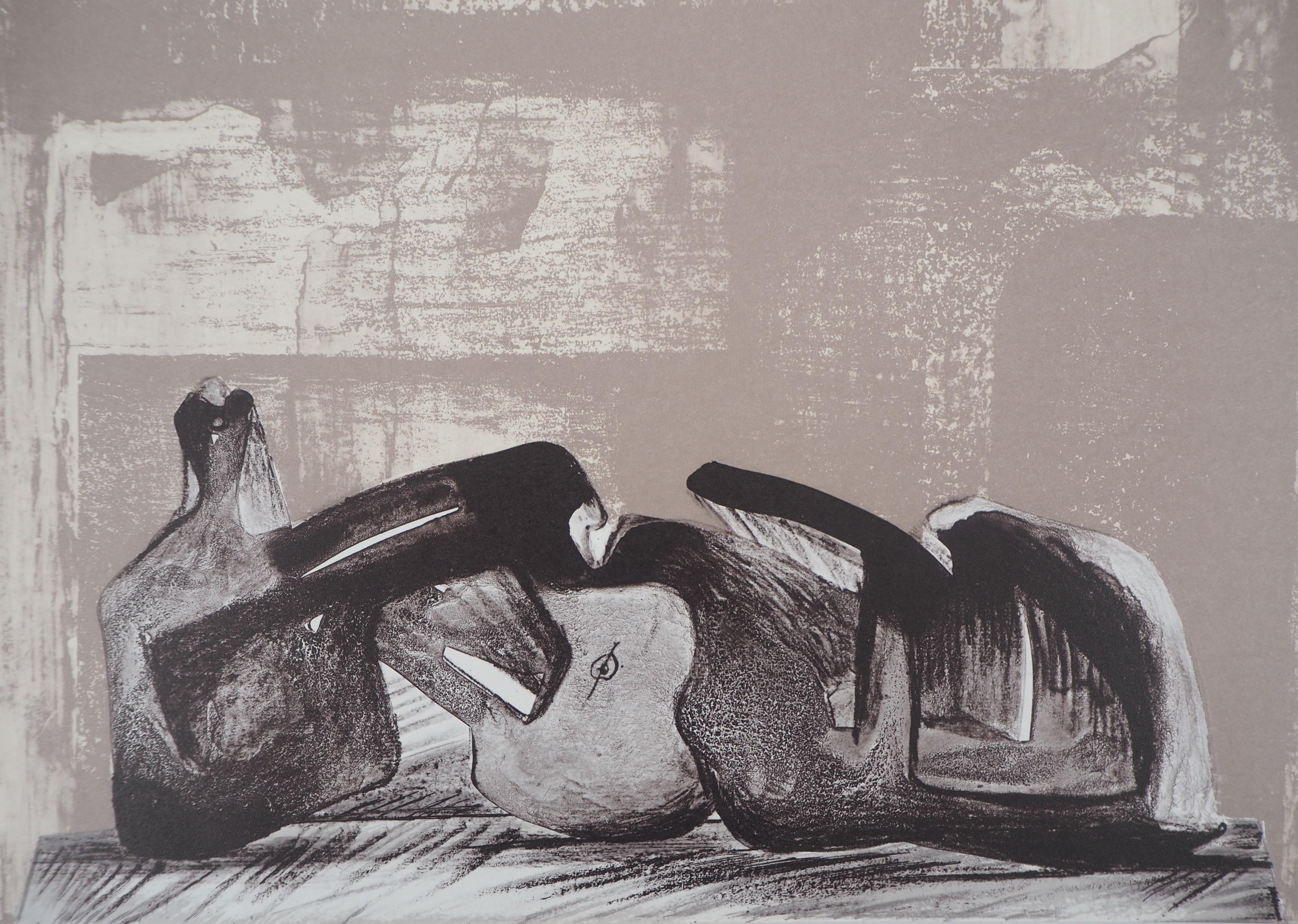 Reclining Figure - Original lithograph - Print by Henry Moore
