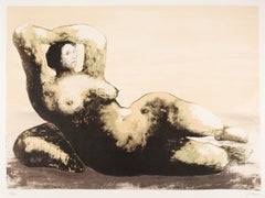 Mujer reclinada a la orilla del mar, 1980-82 - Henry Moore Desnudo Impresión litográfica